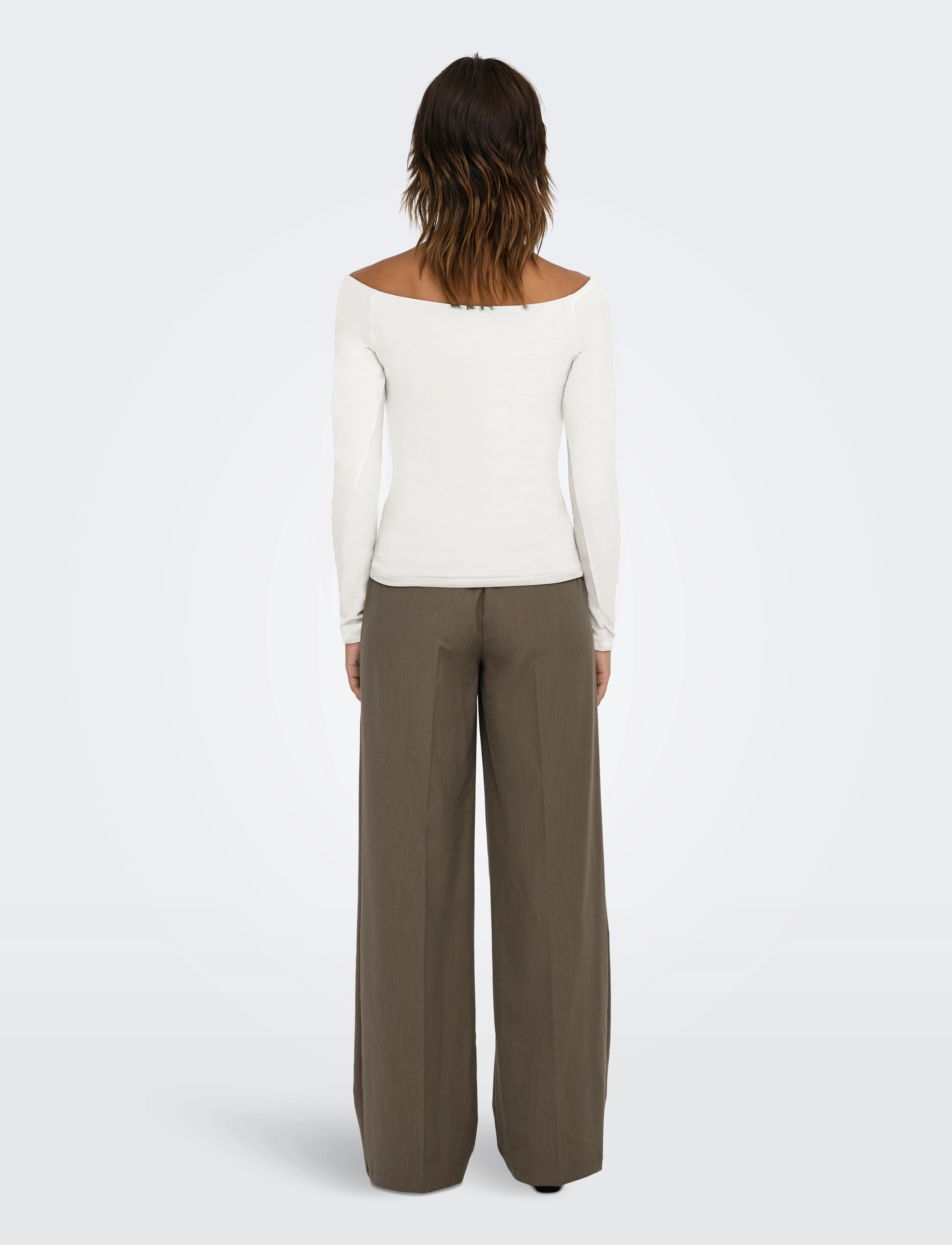 ONLY - ONLGLAMOUR L/S BOAT NECK TOP BOX CC JRS - cloud dancer - 3