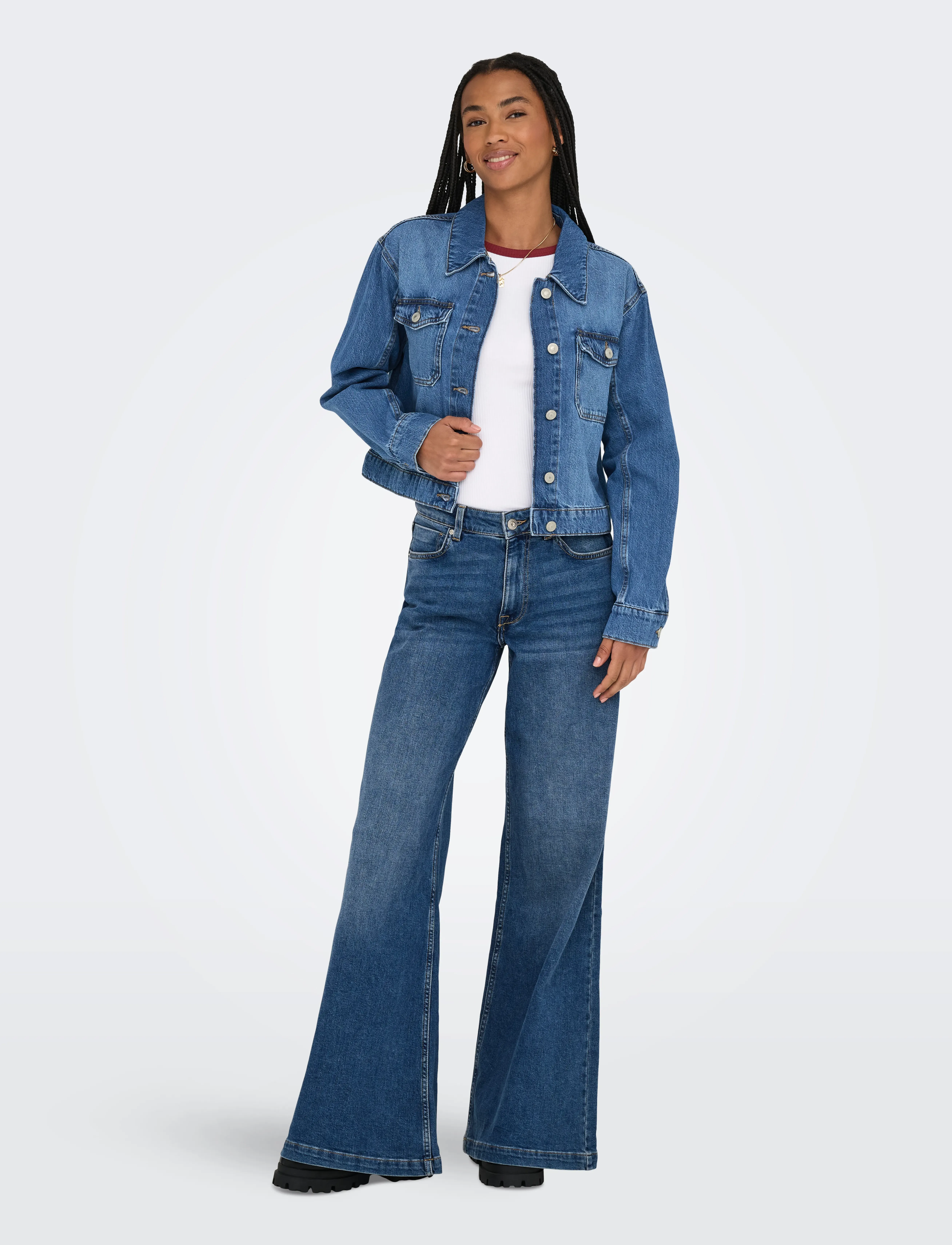 ONLY - ONLLUMI LS JACKET DNM PIM NOOS - medium blue denim - 4