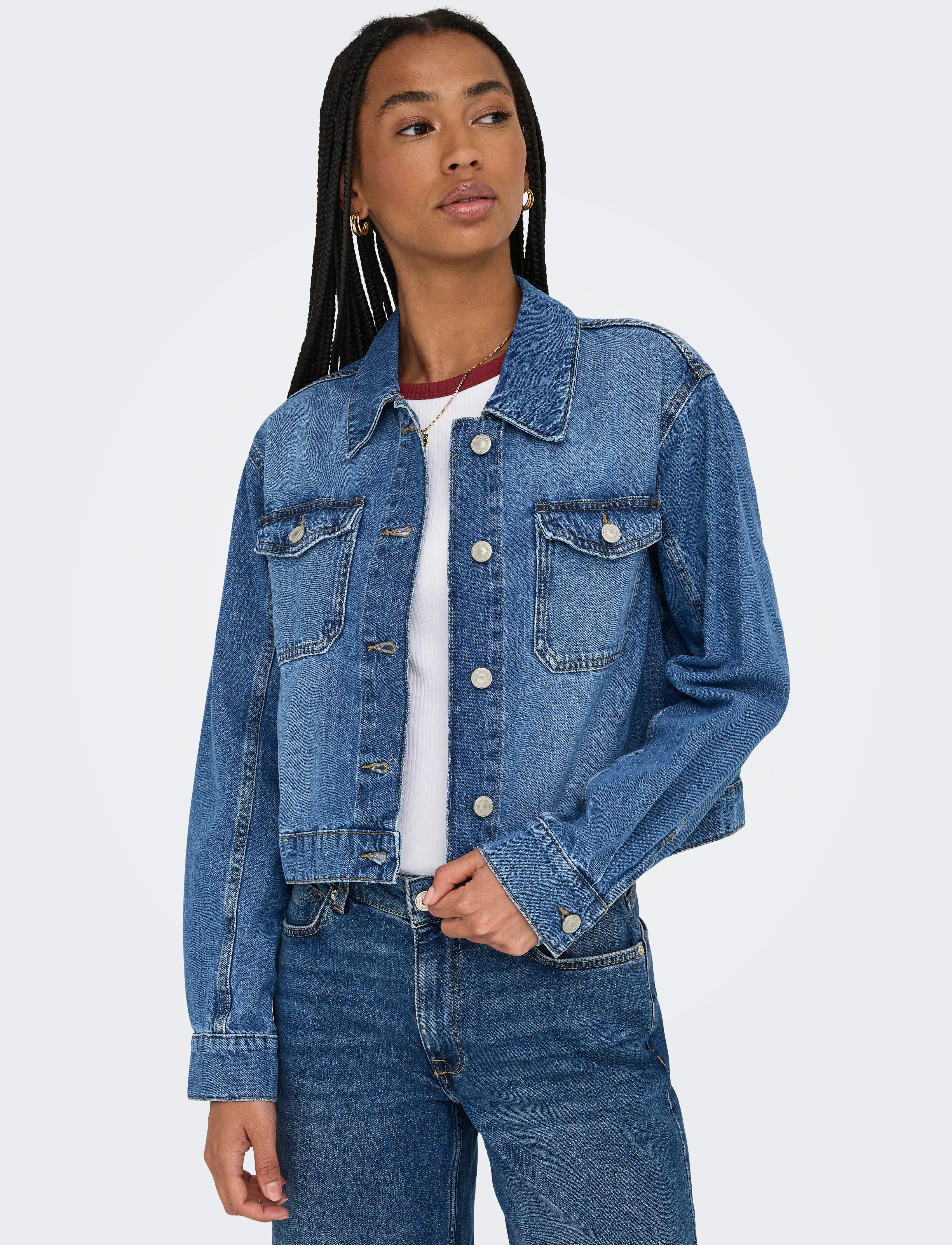 ONLY - ONLLUMI LS JACKET DNM PIM NOOS - medium blue denim - 5