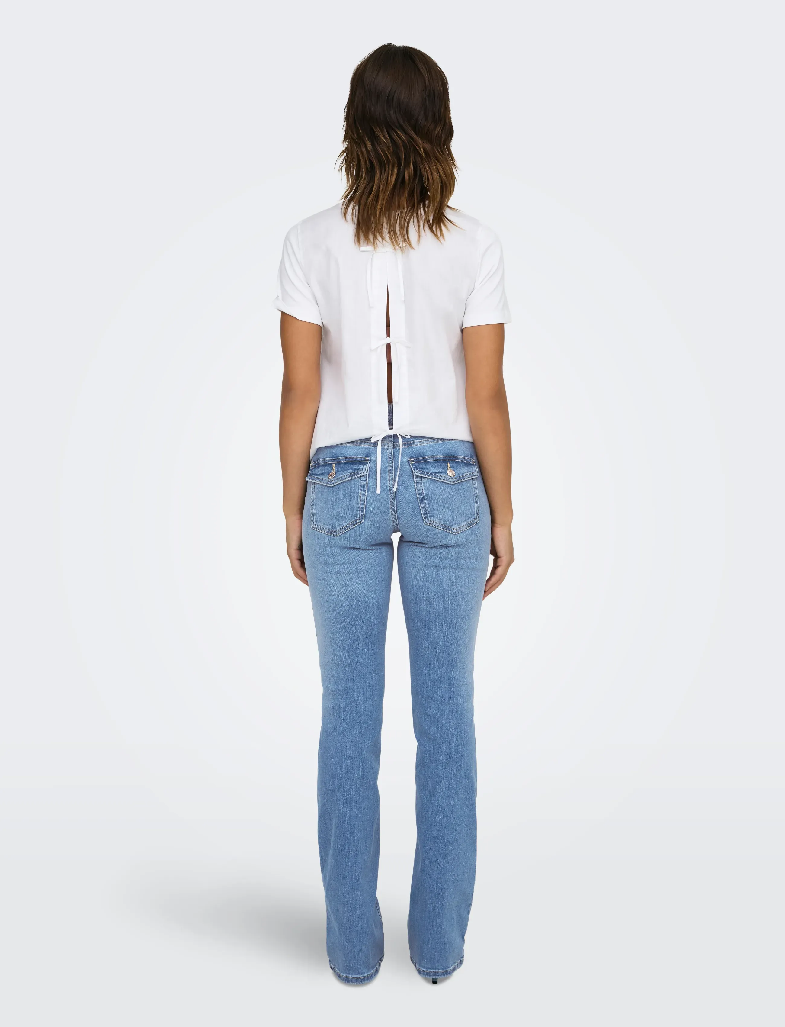 ONLY - ONLBLUSH MW B-P FLARED TAI222 DNMNOOS - schlaghosen - medium blue denim - 3