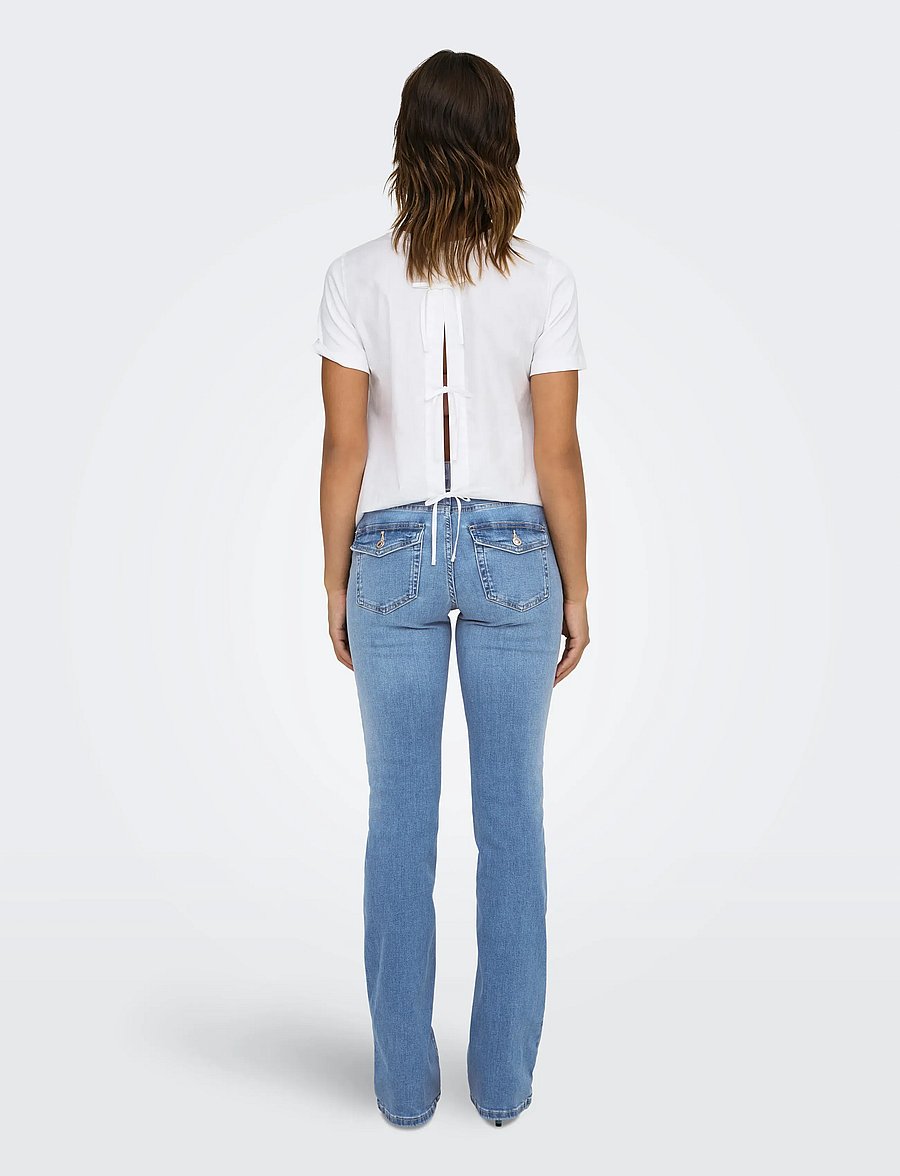 ONLY - ONLBLUSH MW B-P FLARED TAI222 DNMNOOS - schlaghosen - medium blue denim - 3