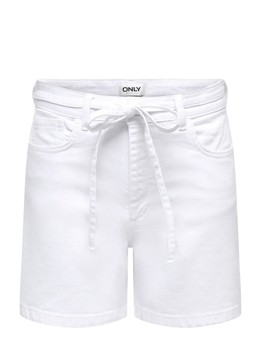ONLY - ONLGIANNA MW BELTED SHORTS AZG DNM NOOS - jorts - white denim - 1