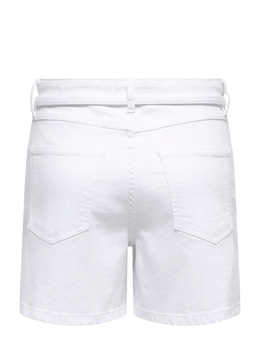 ONLY - ONLGIANNA MW BELTED SHORTS AZG DNM NOOS - jorts - white denim - 2
