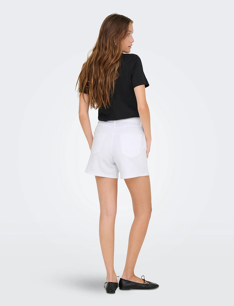 ONLY - ONLGIANNA MW BELTED SHORTS AZG DNM NOOS - jorts - white denim - 3