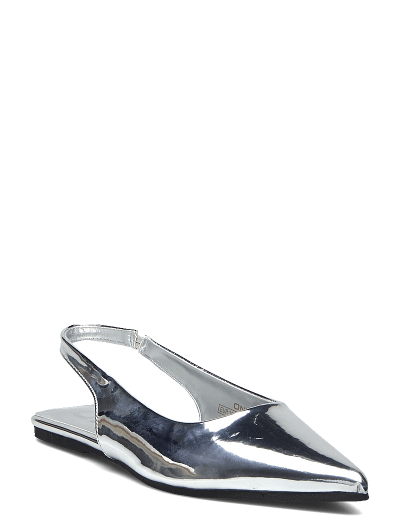ONLY - ONLAURA-2 PU SLINGBACK BALLARINA - Žemakulnės basutės atviru kulnu - silver - 0