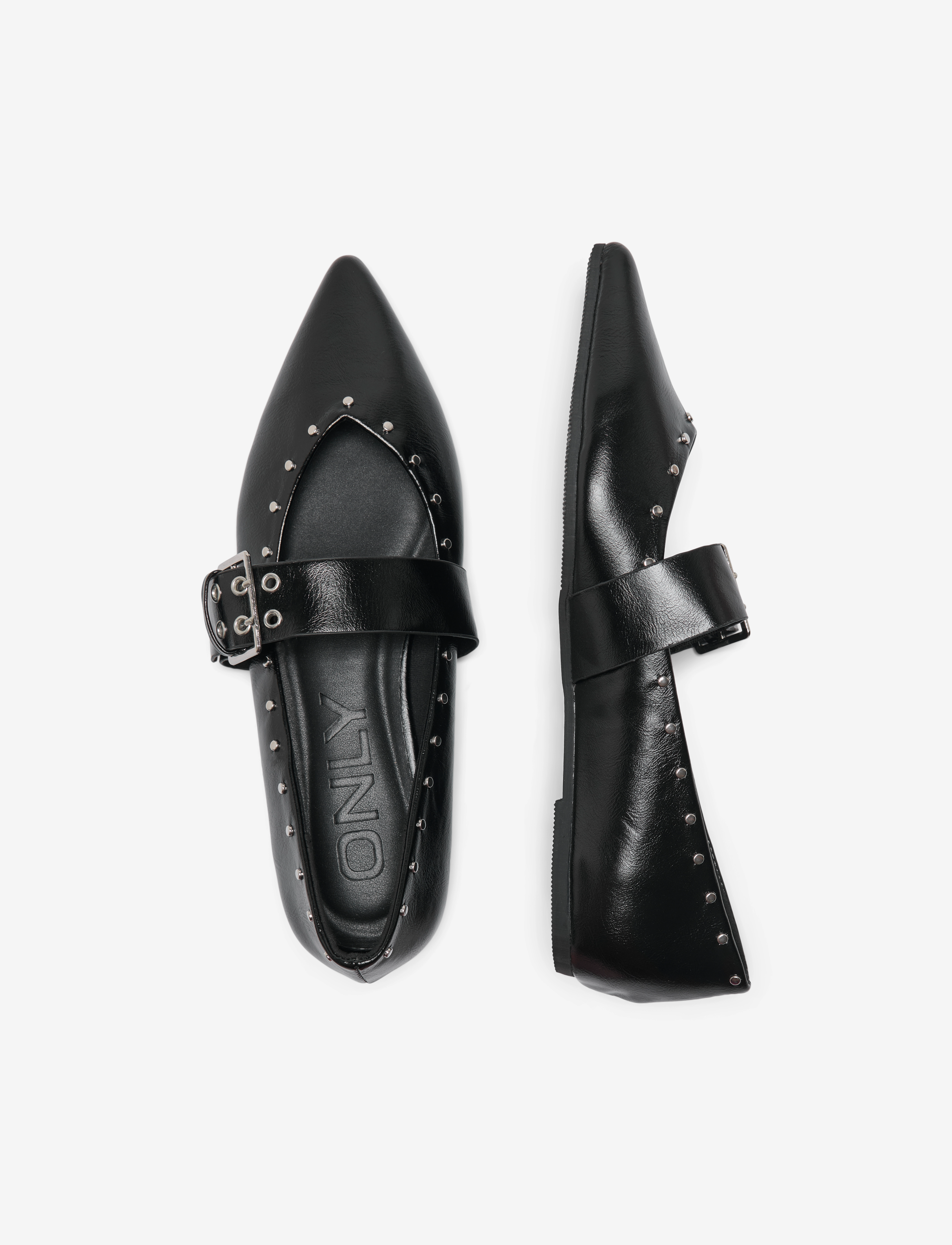 ONLY - ONLAURA-4 PU STUD BALLARINA - alhaisimmat hinnat - black - 3