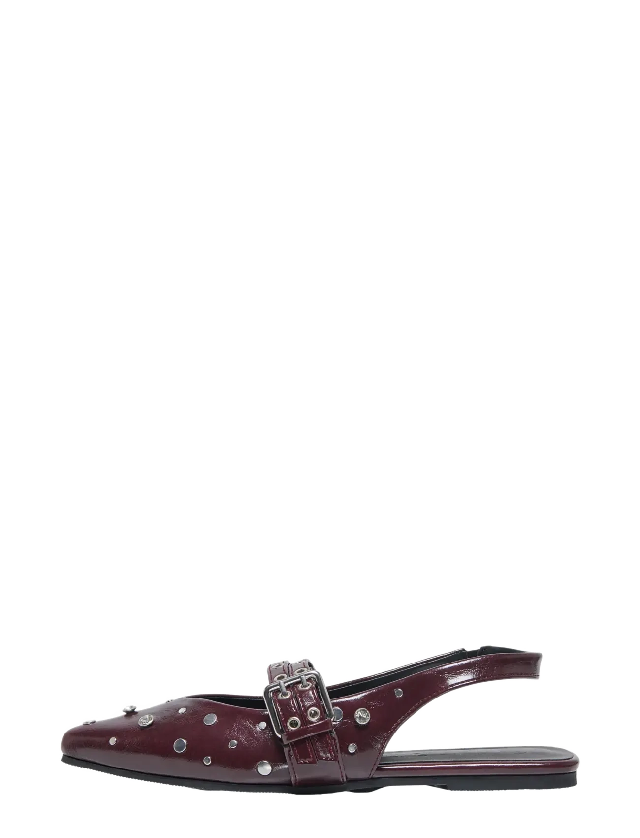 ONLY Onlaura-5 Pu Slingback Buckle Ballarina, 36, Burgundy, Slingbacks > Flade Slingbacks, Dame