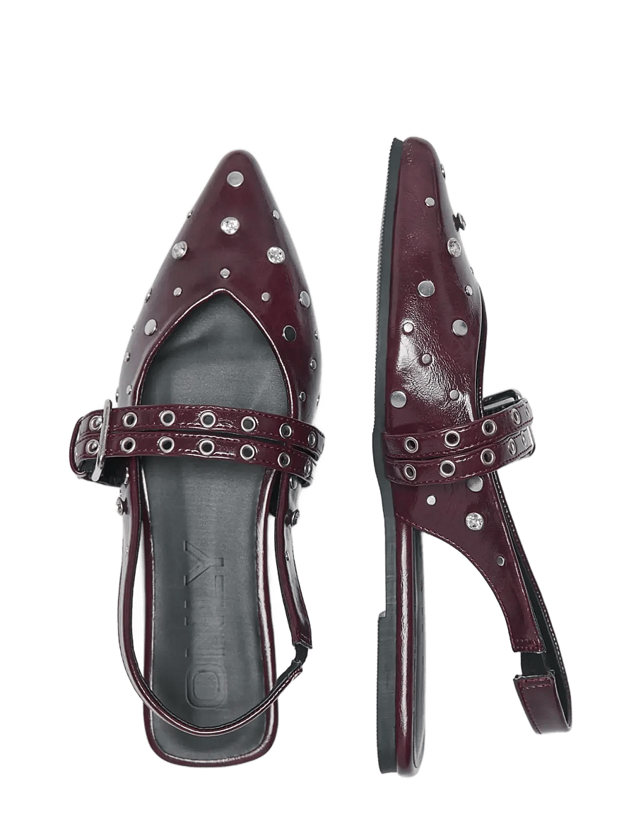 ONLY - ONLAURA-5 PU SLINGBACK BUCKLE BALLARINA - besondere anlässe - burgundy - 1