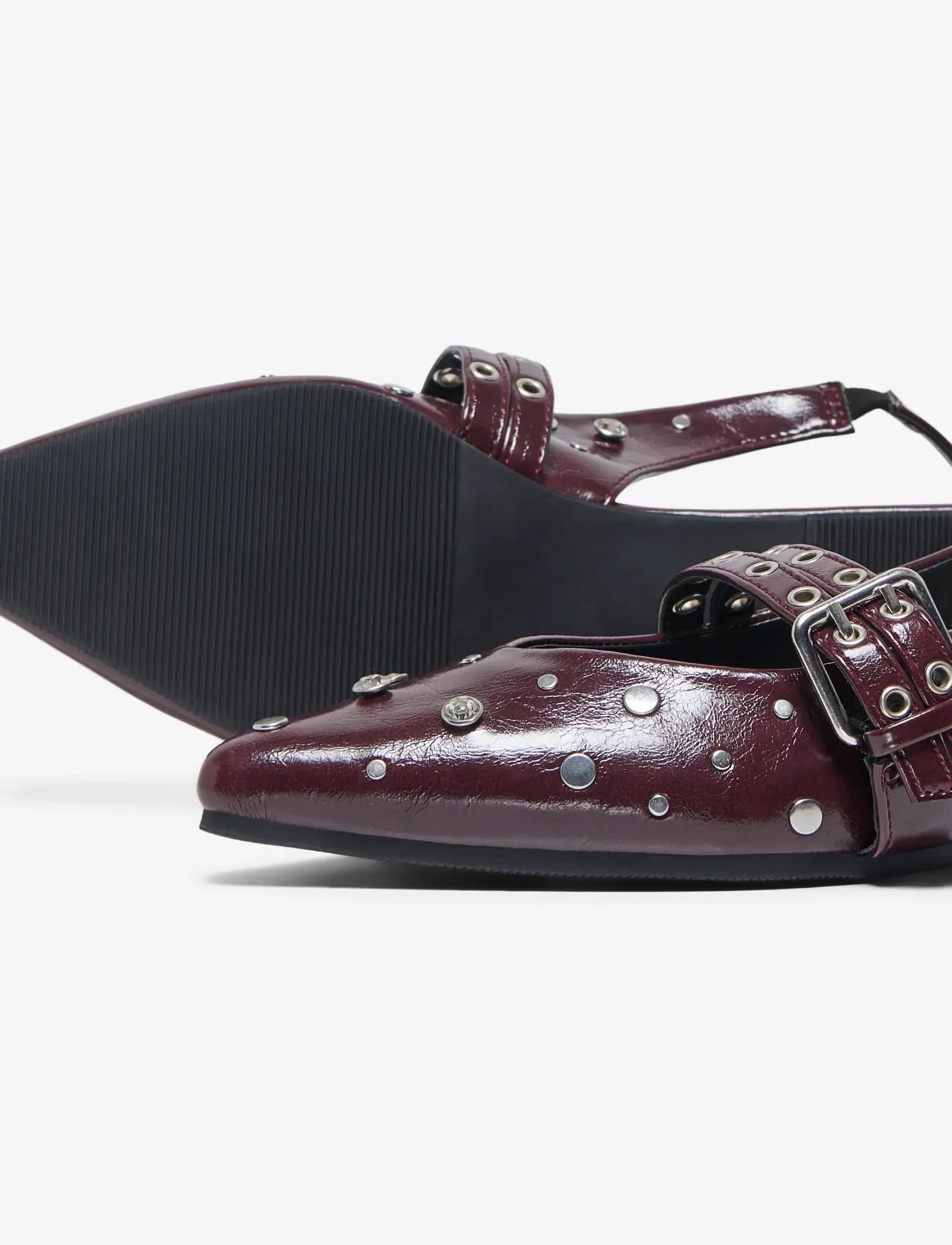 ONLY - ONLAURA-5 PU SLINGBACK BUCKLE BALLARINA - særlige begivenheder - burgundy - 4