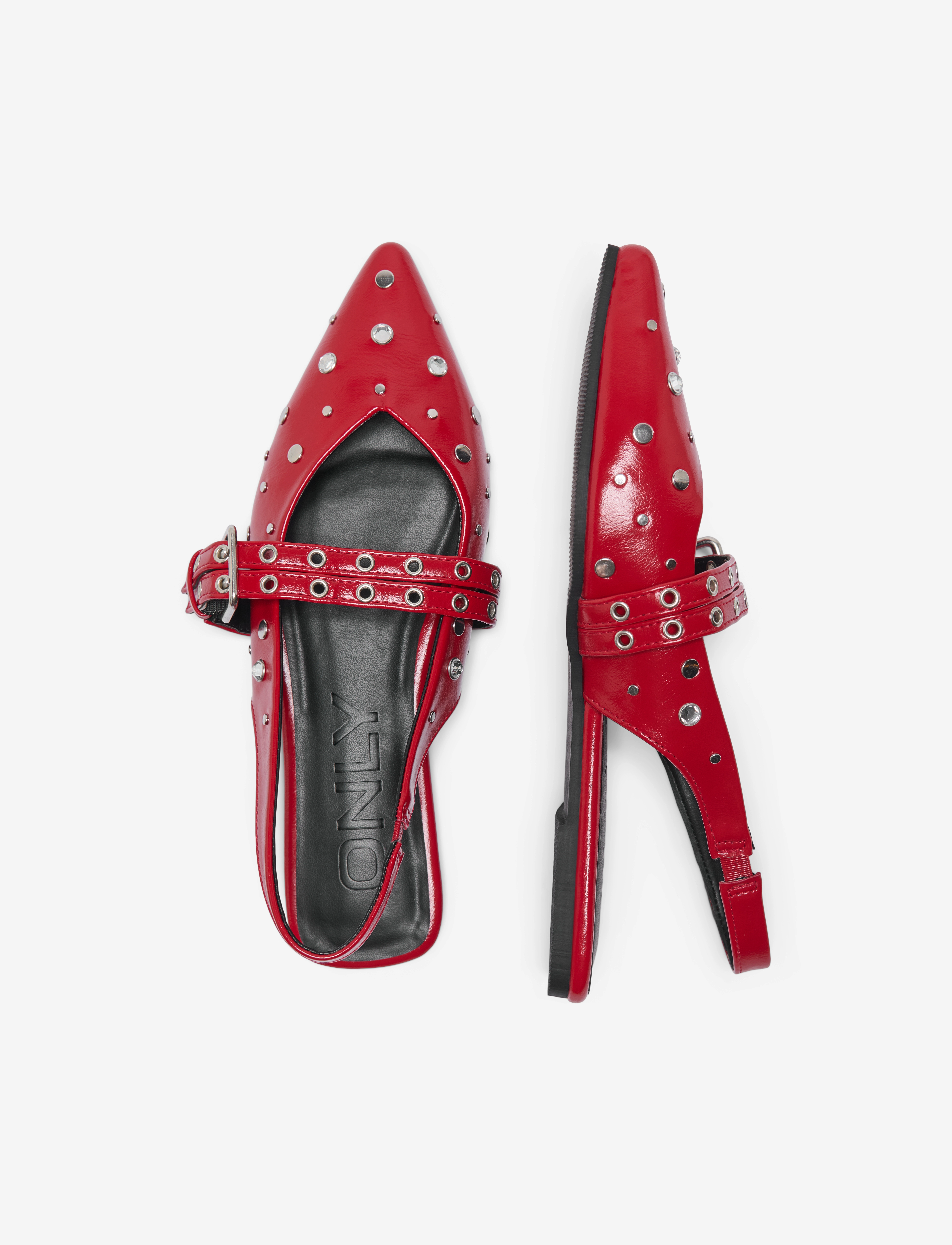 ONLY - ONLAURA-5 PU SLINGBACK BUCKLE BALLARINA - særlige begivenheder - high risk red - 2