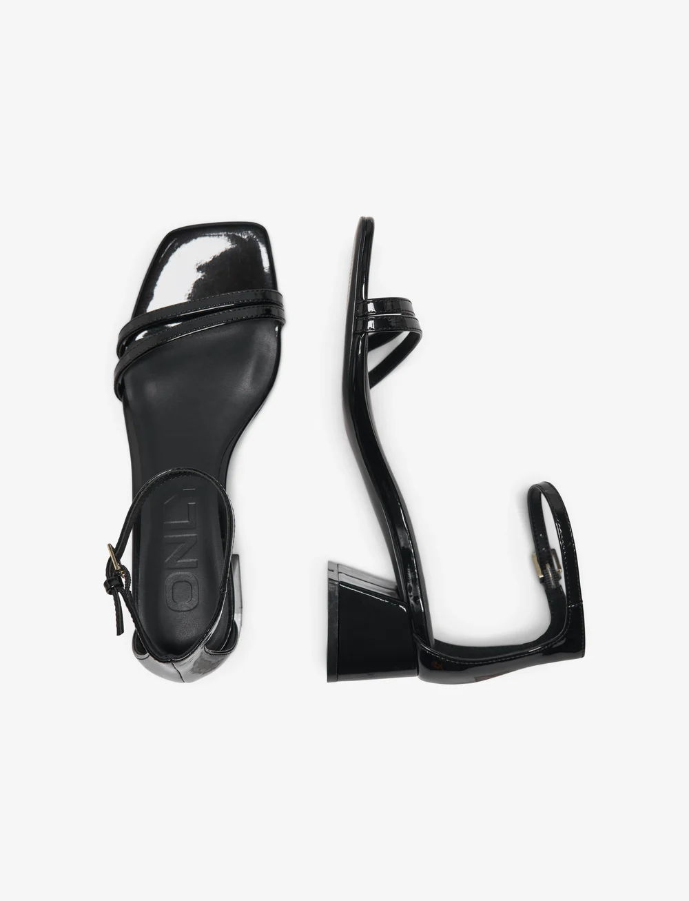 ONLY - ONLAYLIN-5 PU STRAPPY HEELED SANDAL - lahtised kontsakingad - black - 3