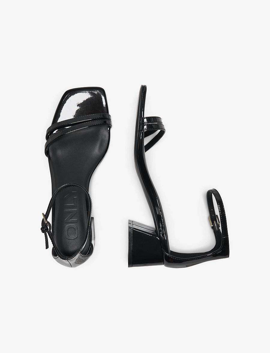 ONLY - ONLAYLIN-5 PU STRAPPY HEELED SANDAL - sandales à talons - black - 3