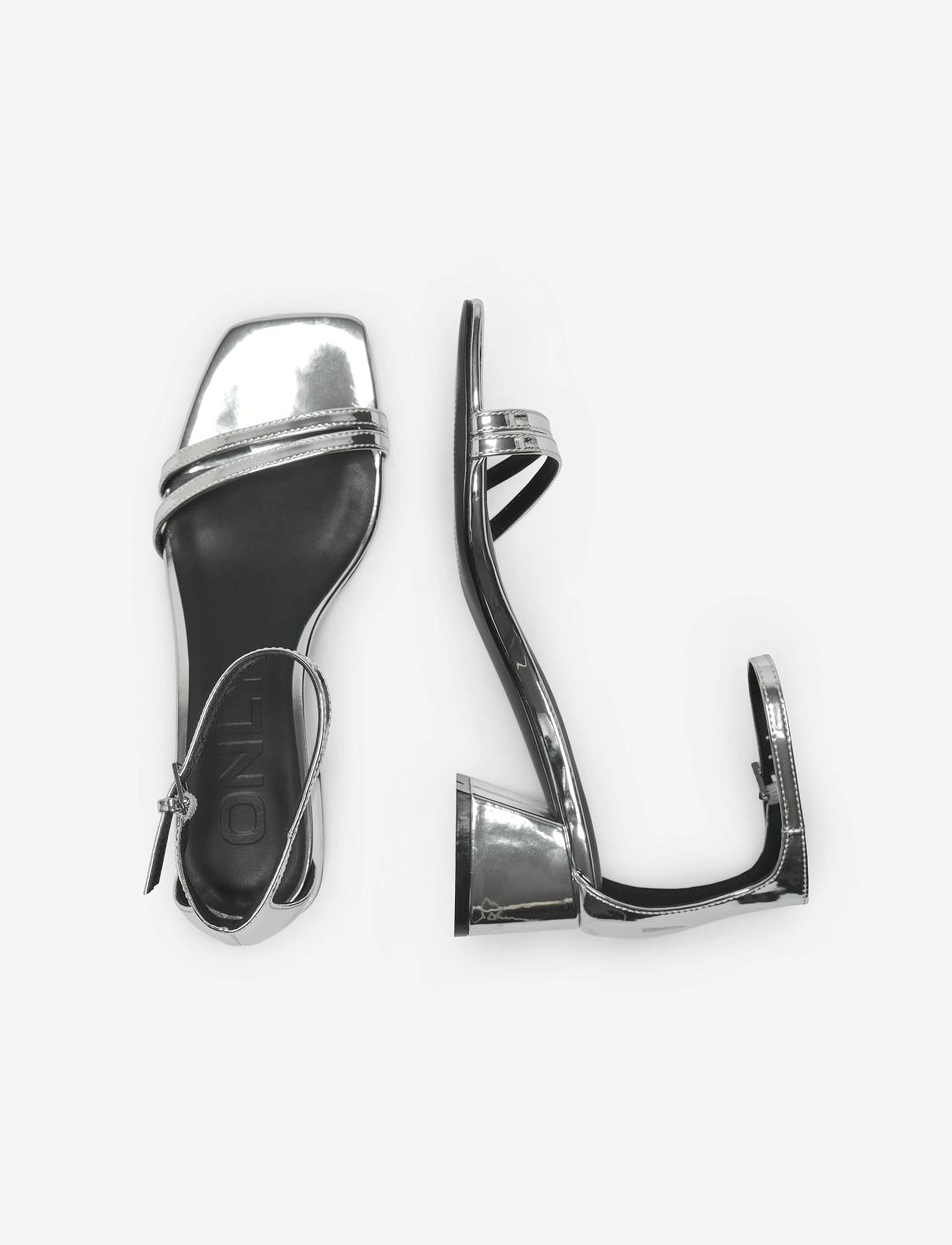 ONLY - ONLAYLIN-5 PU STRAPPY HEELED SANDAL - sandaletten - silver - 2