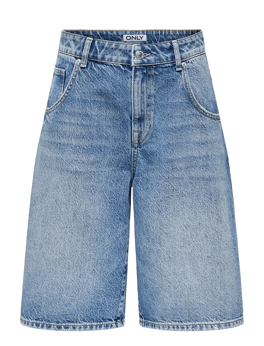 ONLY - ONLMATE REG BAGGY LONG SHORTS DNM NOOS - jorts - medium blue denim - 1