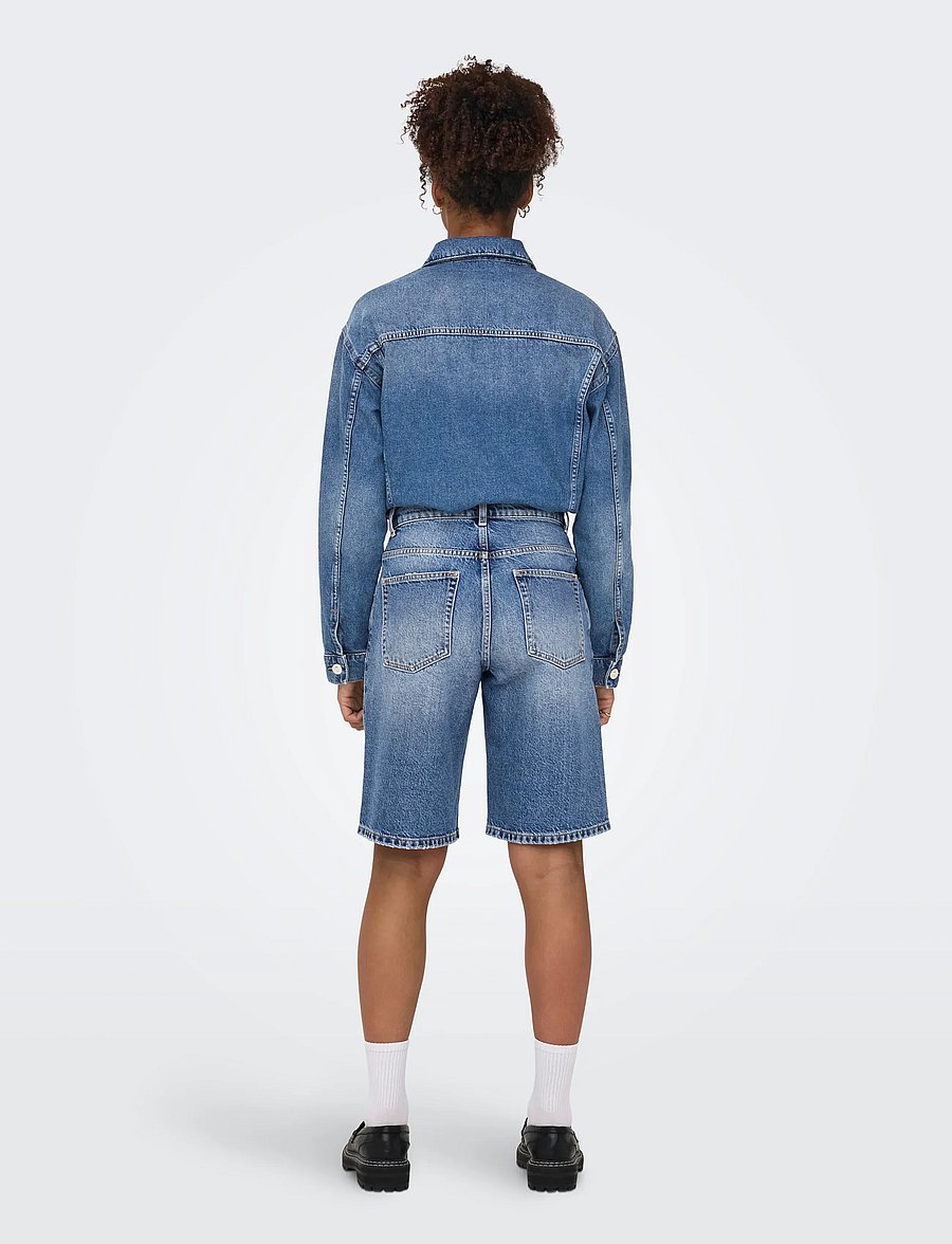 ONLY - ONLMATE REG BAGGY LONG SHORTS DNM NOOS - jorts - medium blue denim - 3