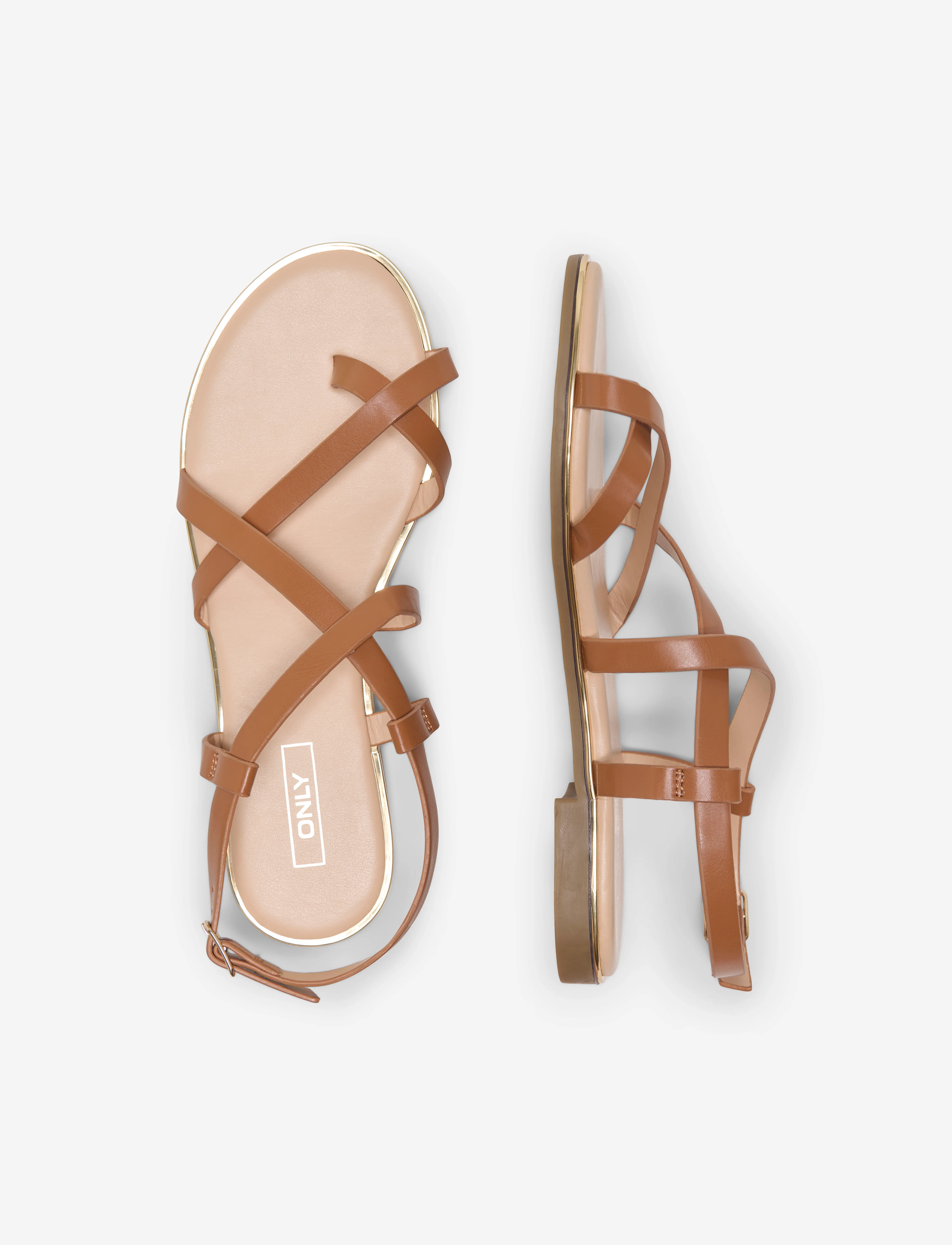 ONLY Onlmari-2 Pu Sandal, 36, Brown, Sandaler > Flade Sandals, Dame