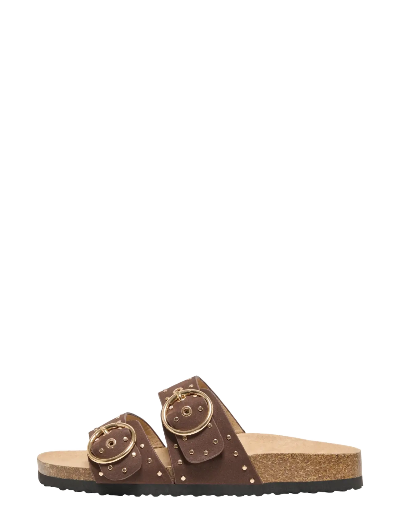 ONLY ONLMAXI-15 PU STUDS BUCKLE SANDAL - Schuhe - CHOCOLATE BROWN / brown