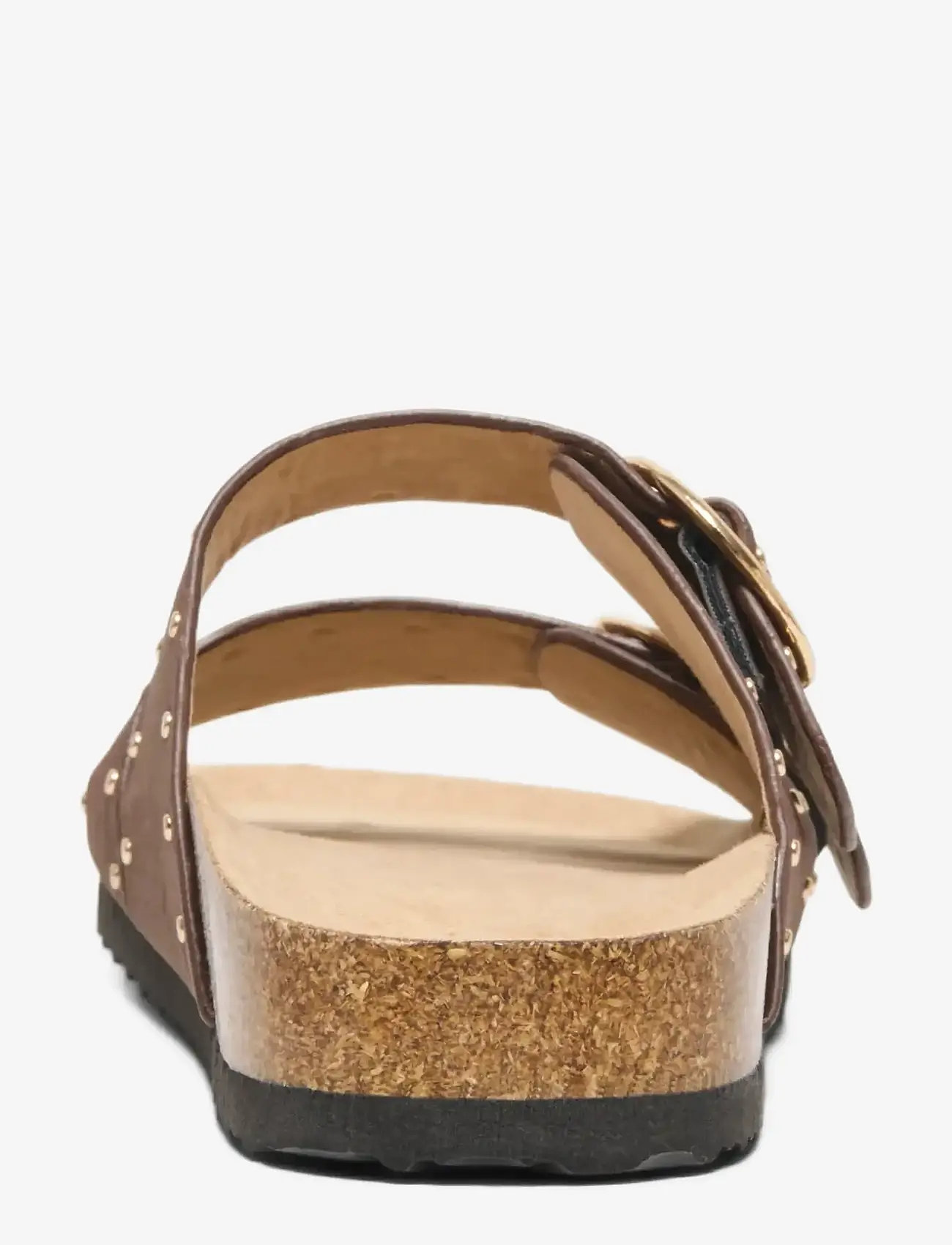 ONLY - ONLMAXI-15 PU STUDS BUCKLE SANDAL - flache sandalen - chocolate brown - 1