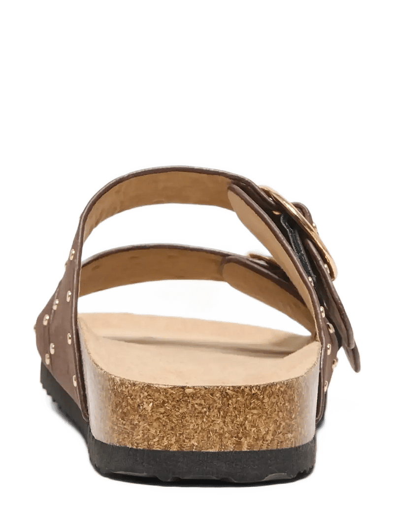 ONLY - ONLMAXI-15 PU STUDS BUCKLE SANDAL - flache sandalen - chocolate brown - 1