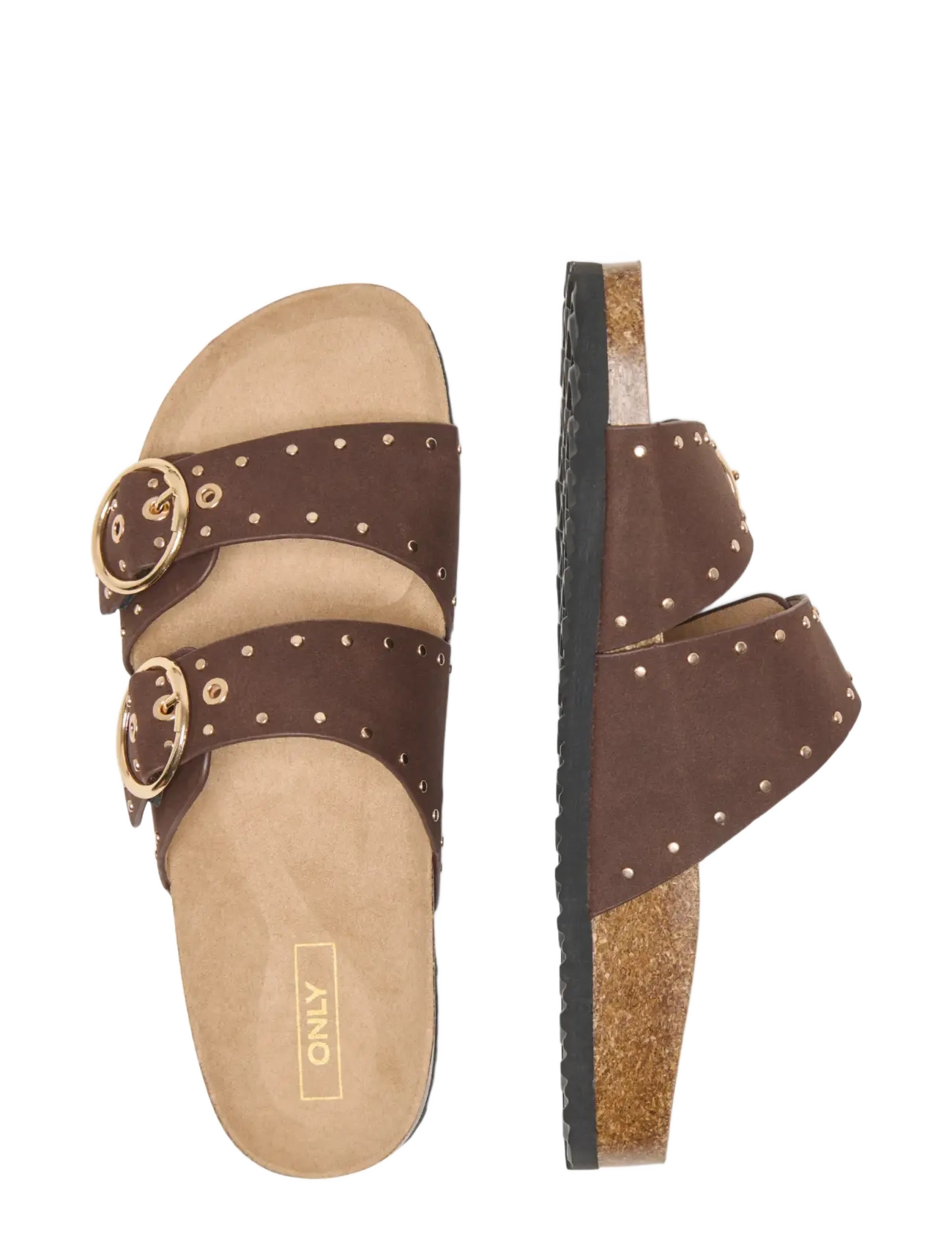 ONLY - ONLMAXI-15 PU STUDS BUCKLE SANDAL - laveste priser - chocolate brown - 2