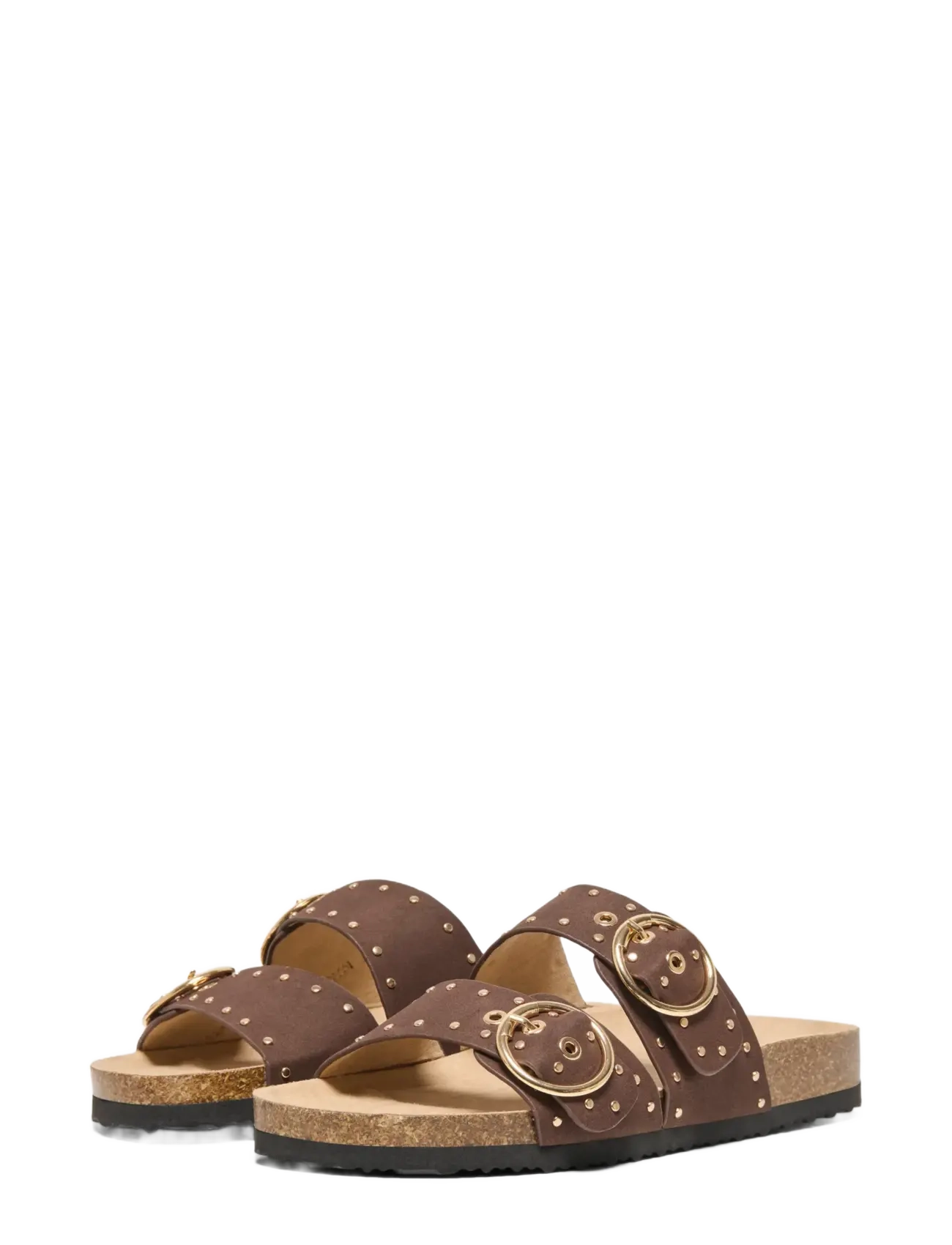 ONLY - ONLMAXI-15 PU STUDS BUCKLE SANDAL - laveste priser - chocolate brown - 3