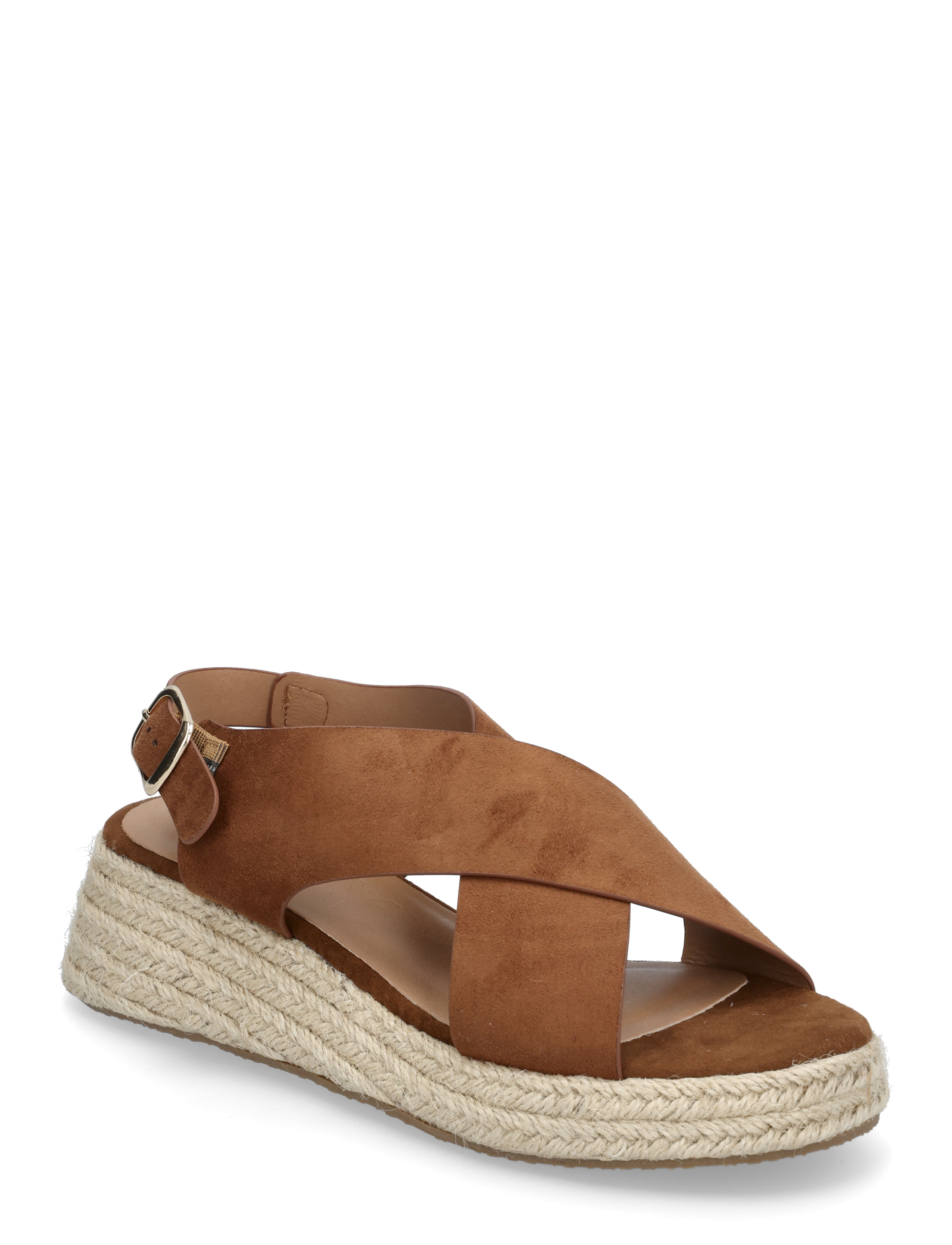 ONLY ONLMINERVA-2 MF CROSS STRAP WEDGE - Schuhe - COGNAC / brown