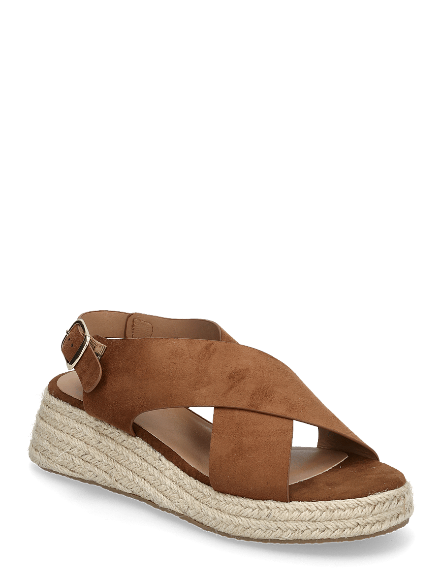 ONLY - ONLMINERVA-2 MF CROSS STRAP WEDGE - flade sandaler - cognac - 0