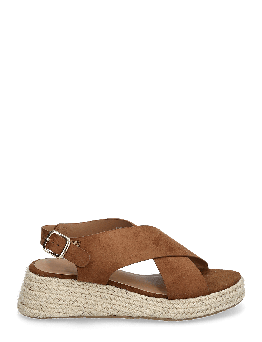 ONLY - ONLMINERVA-2 MF CROSS STRAP WEDGE - flade sandaler - cognac - 1