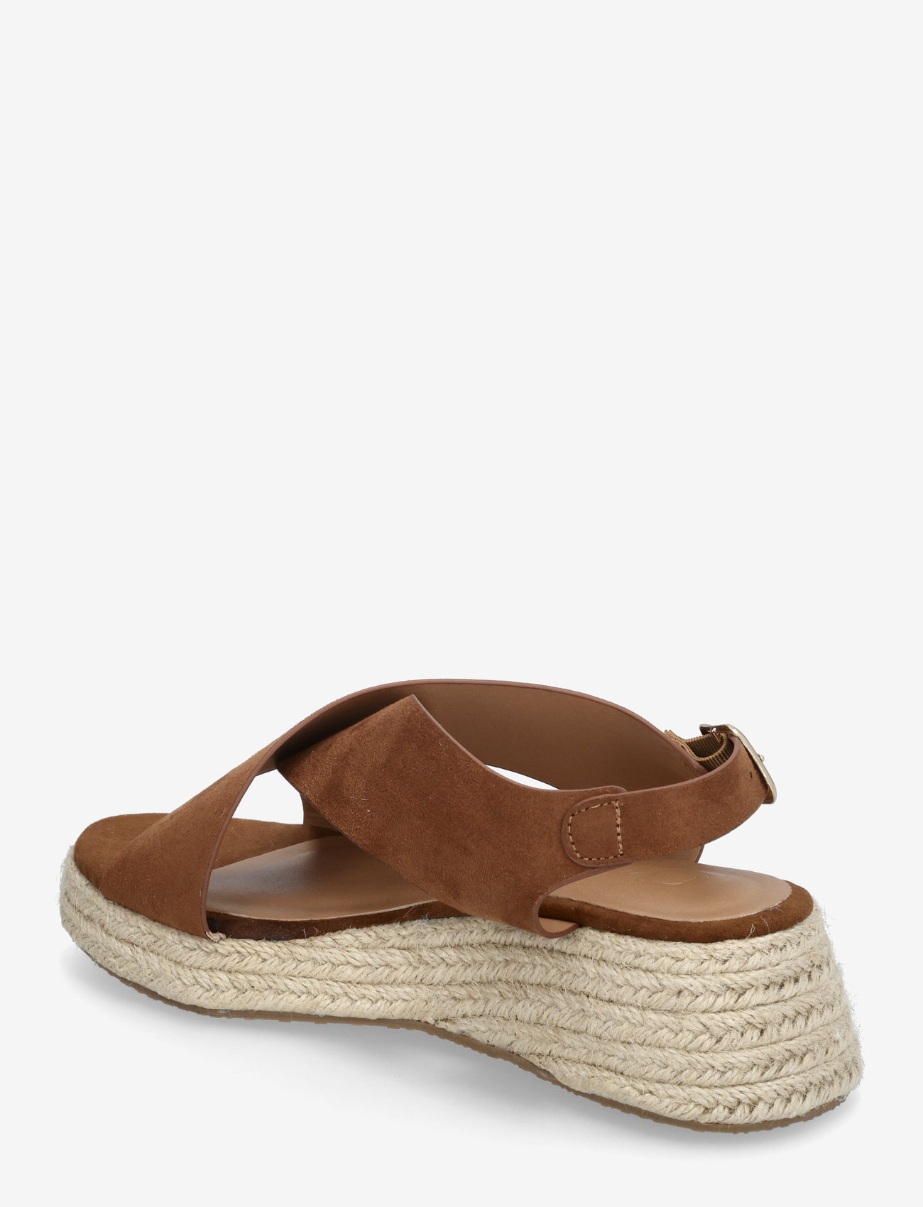 ONLY - ONLMINERVA-2 MF CROSS STRAP WEDGE - platte sandalen - cognac - 2
