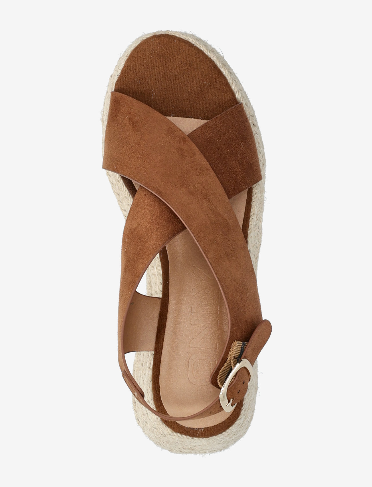 ONLY - ONLMINERVA-2 MF CROSS STRAP WEDGE - platte sandalen - cognac - 3