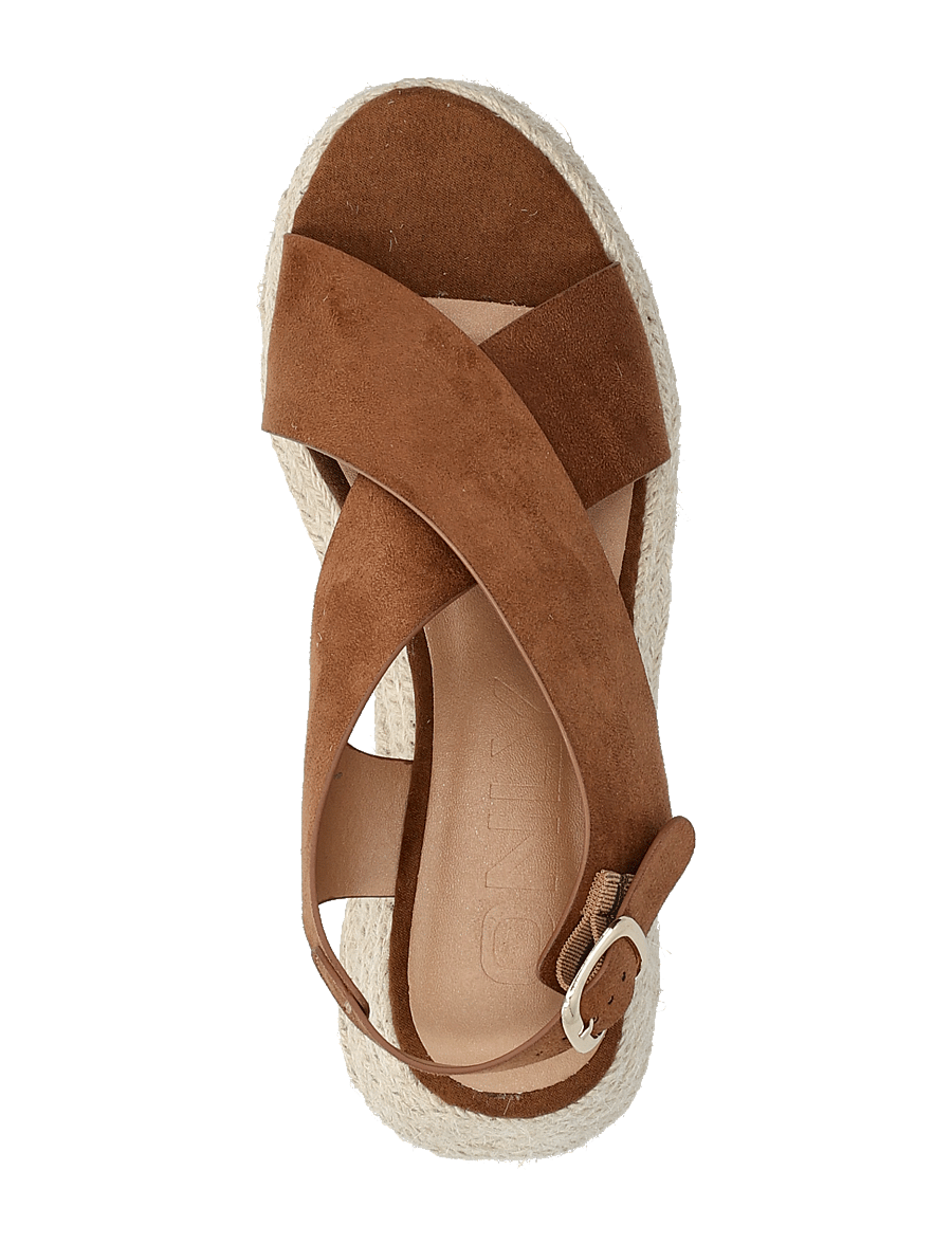 ONLY - ONLMINERVA-2 MF CROSS STRAP WEDGE - flade sandaler - cognac - 3