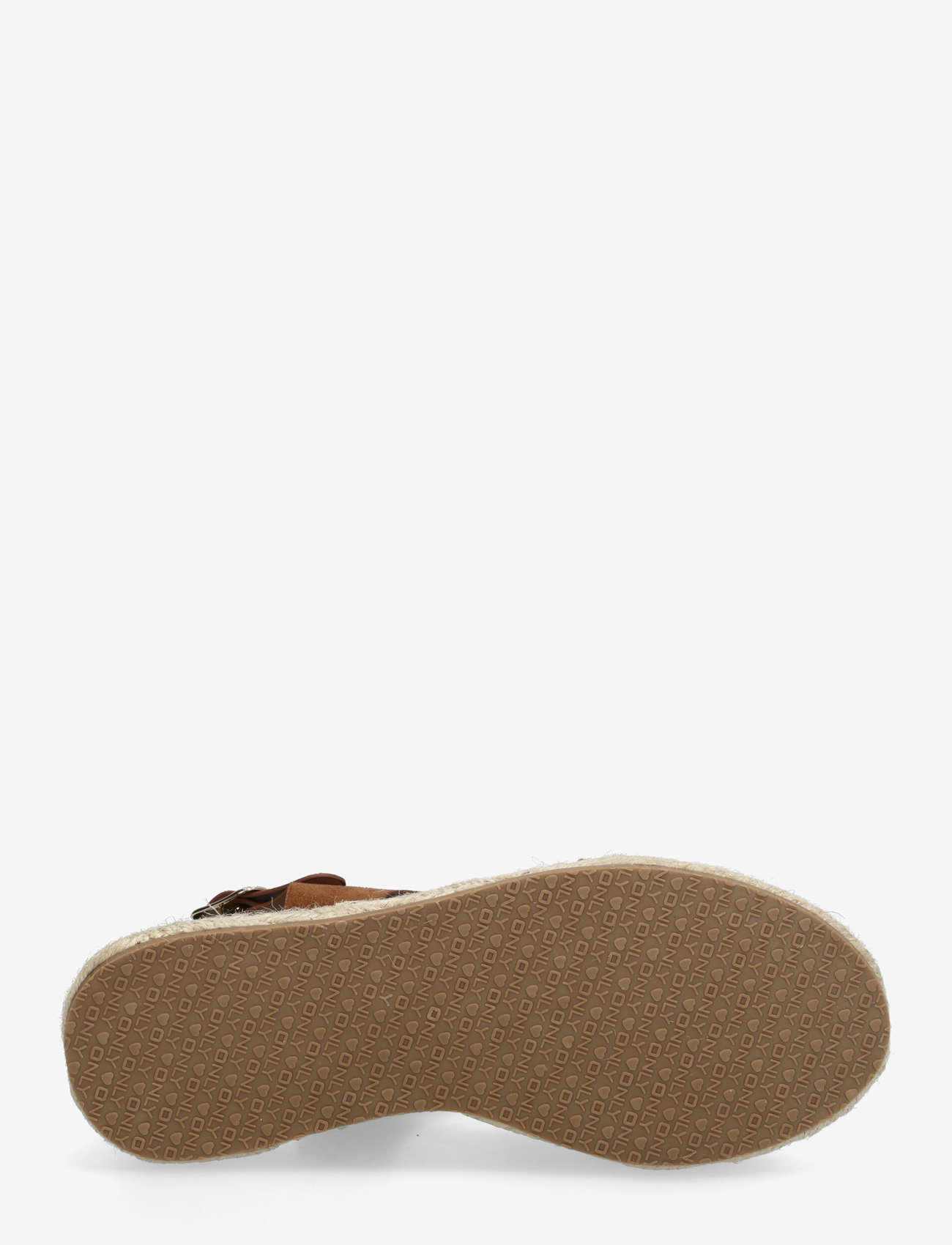 ONLY - ONLMINERVA-2 MF CROSS STRAP WEDGE - platte sandalen - cognac - 4