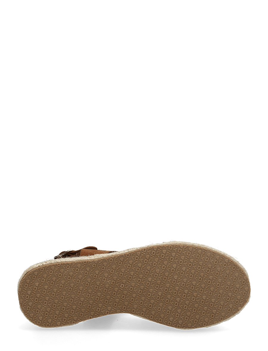 ONLY - ONLMINERVA-2 MF CROSS STRAP WEDGE - flade sandaler - cognac - 4
