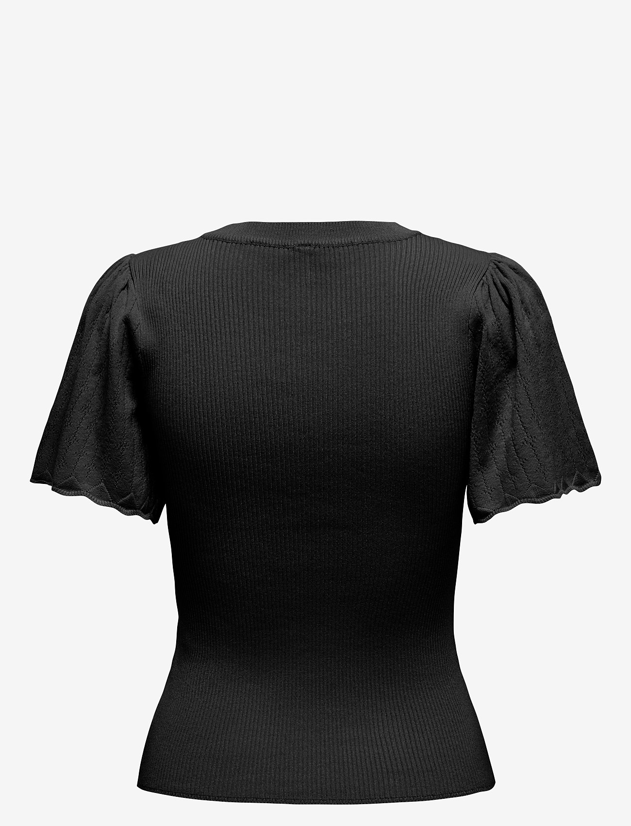 ONLY - ONLANJELICA SS DETAIL O-NECK KNT - t-shirts - black - 2