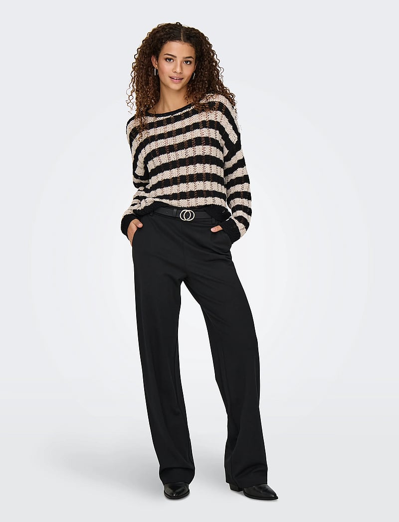 ONLY - ONLPOPTRASH MW STRAIGHT PNT NOOS - sirge säärega püksid - black - 4