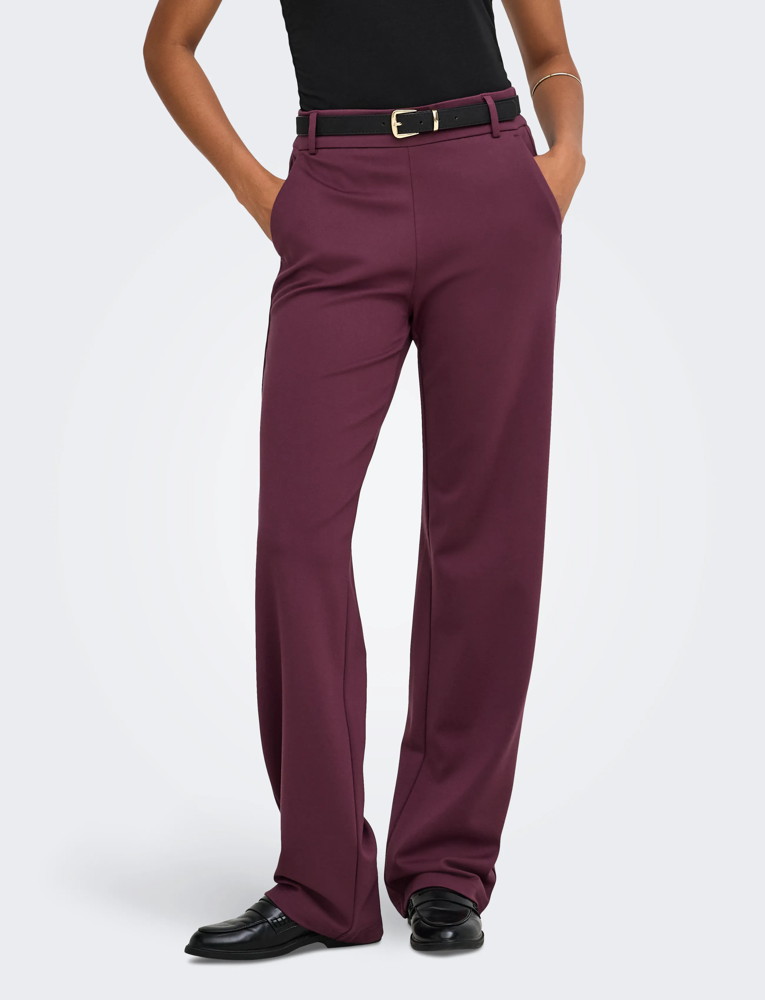 ONLY Onlpoptrash Mw Straight Pnt Noos, M x 30, Trousers, Burgunderrot - Leg, Frauen