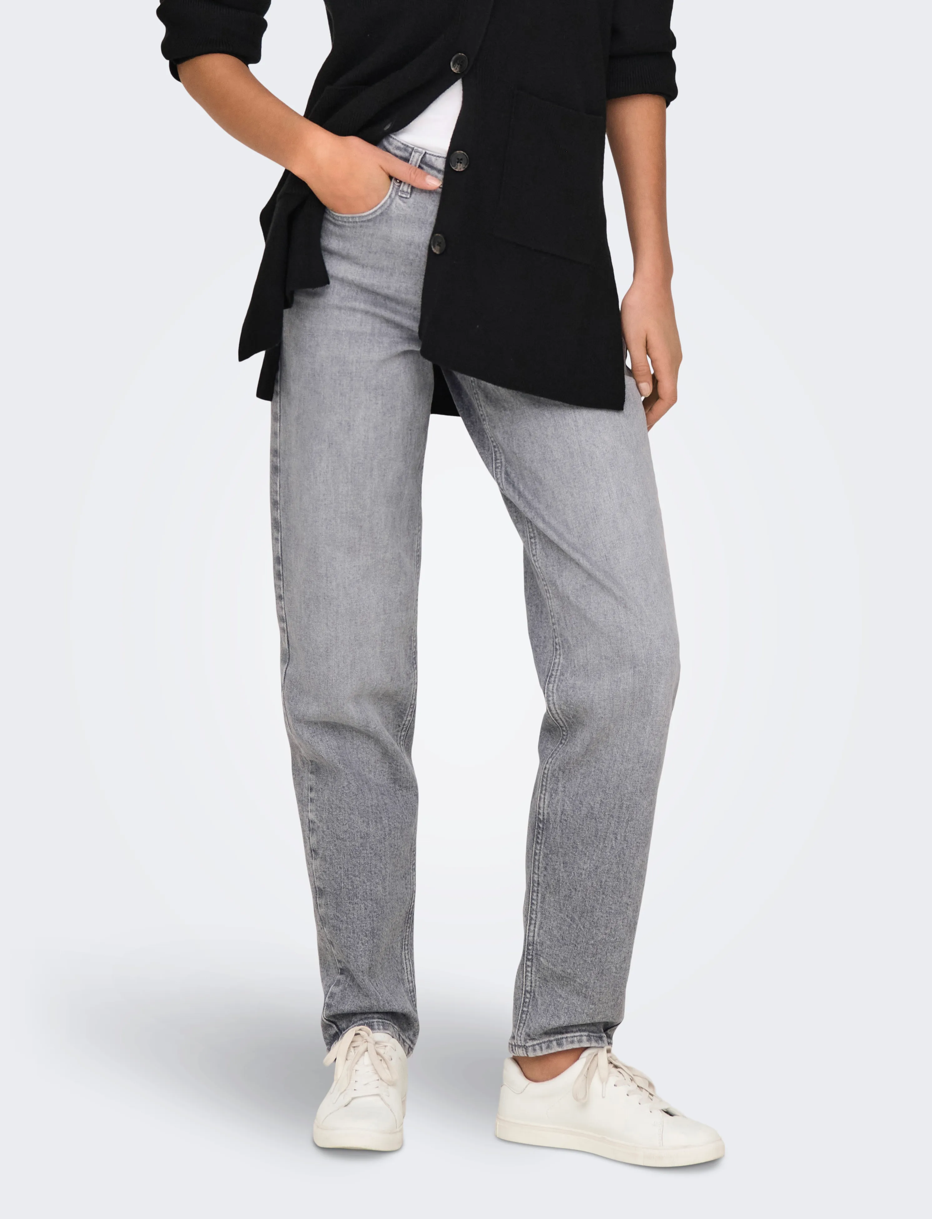 ONLY ONLJUICY HW MOM REA707 DNM - Mom jeans - MEDIUM GREY DENIM / grey