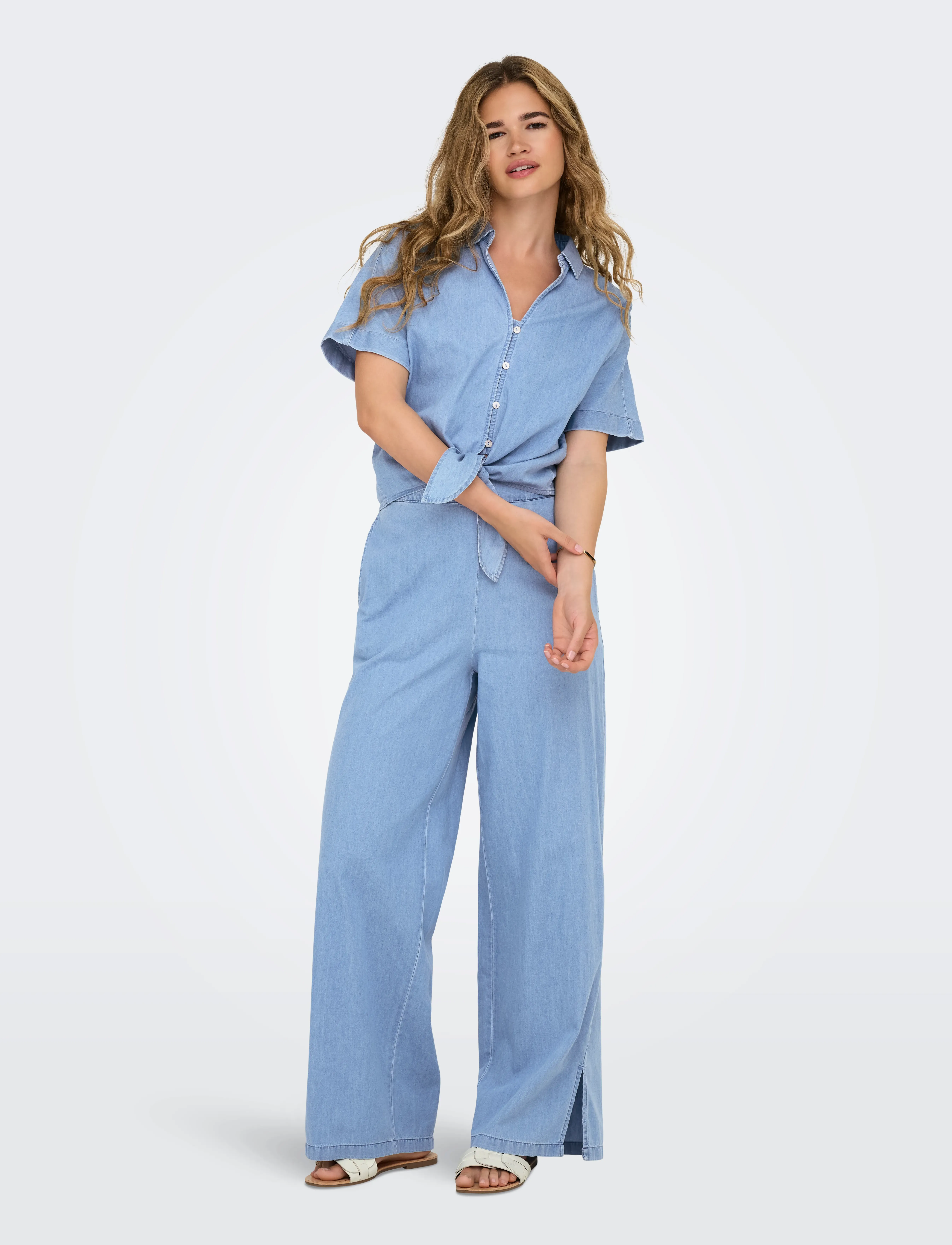 ONLY - ONLNOVA AZURE CHIARA PANT PTM - broeken met rechte pijp - light blue denim - 4