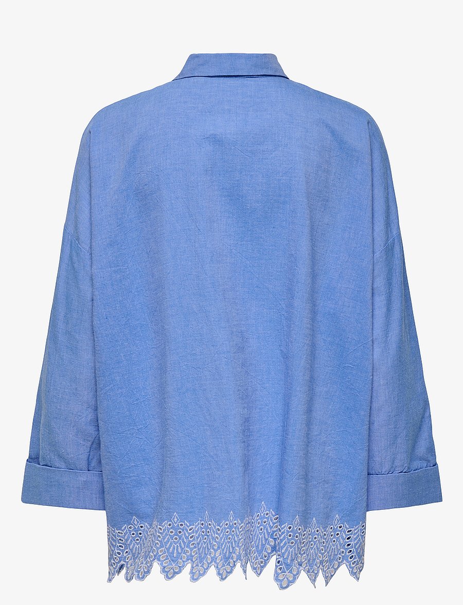ONLY - ONLGRACES TULUM LS EMB SHIRT WVN - langärmlige hemden - blue bonnet - 2