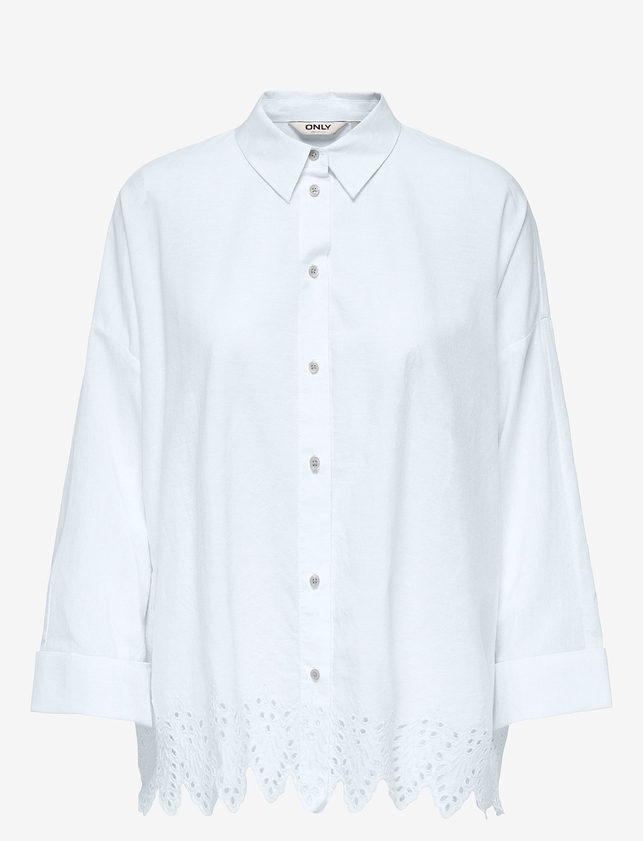 ONLY - ONLGRACES TULUM LS EMB SHIRT WVN - langärmlige hemden - bright white - 0