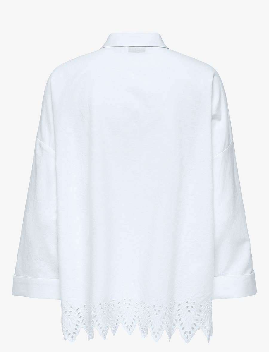 ONLY - ONLGRACES TULUM LS EMB SHIRT WVN - langärmlige hemden - bright white - 1