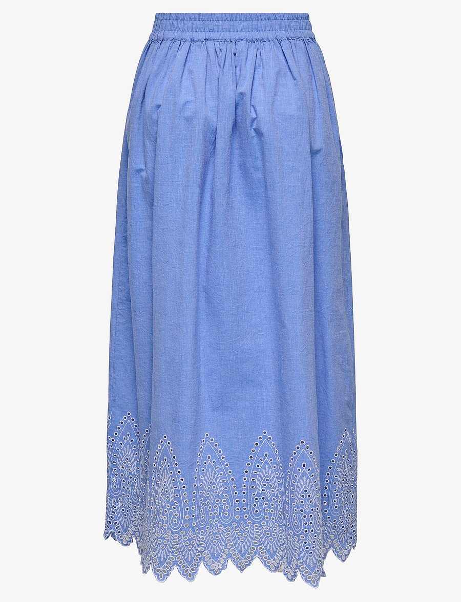 ONLY - ONLTULUM EMB MAXI SKIRT WVN - maxi röcke - blue bonnet - 2