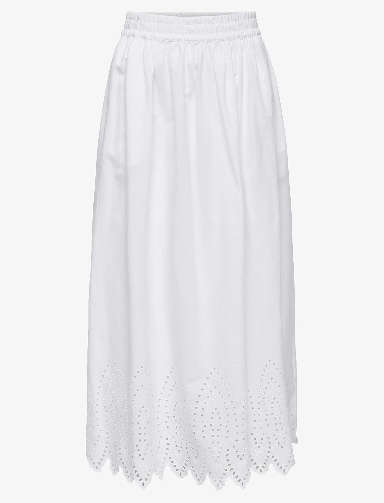 ONLY - ONLTULUM EMB MAXI SKIRT WVN - jupes longues - bright white - 0