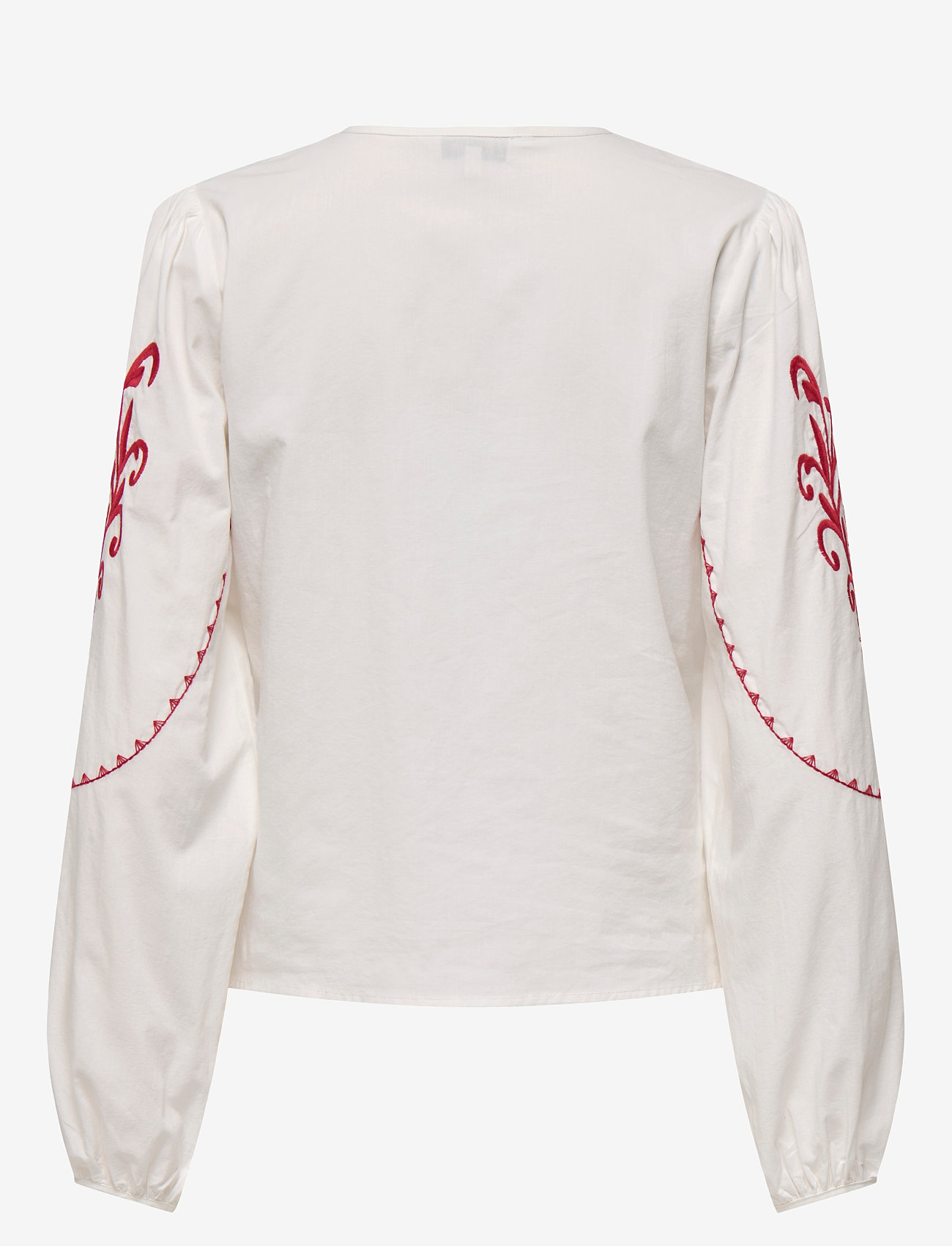 ONLY - ONLHELEN LS EMB BUTTON TOP WVN - pikkade varrukatega särgid - cloud dancer - 2