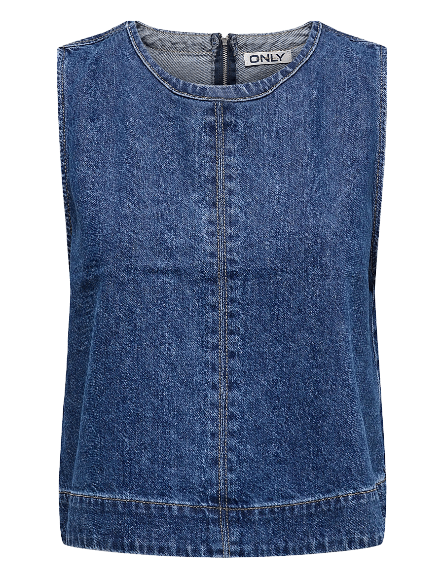 ONLY - ONLDORSI S/L TOP DNM SIK - medium blue denim - 1