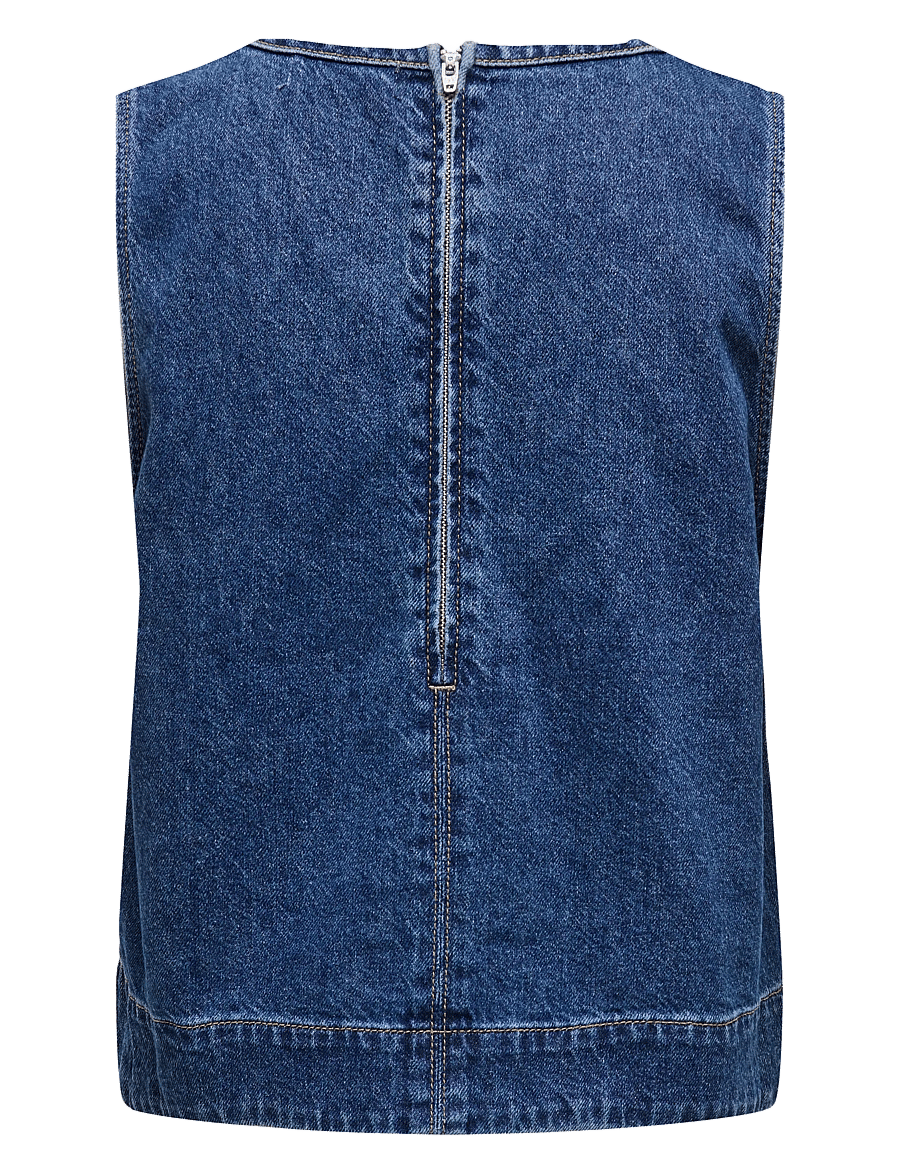 ONLY - ONLDORSI S/L TOP DNM SIK - medium blue denim - 2