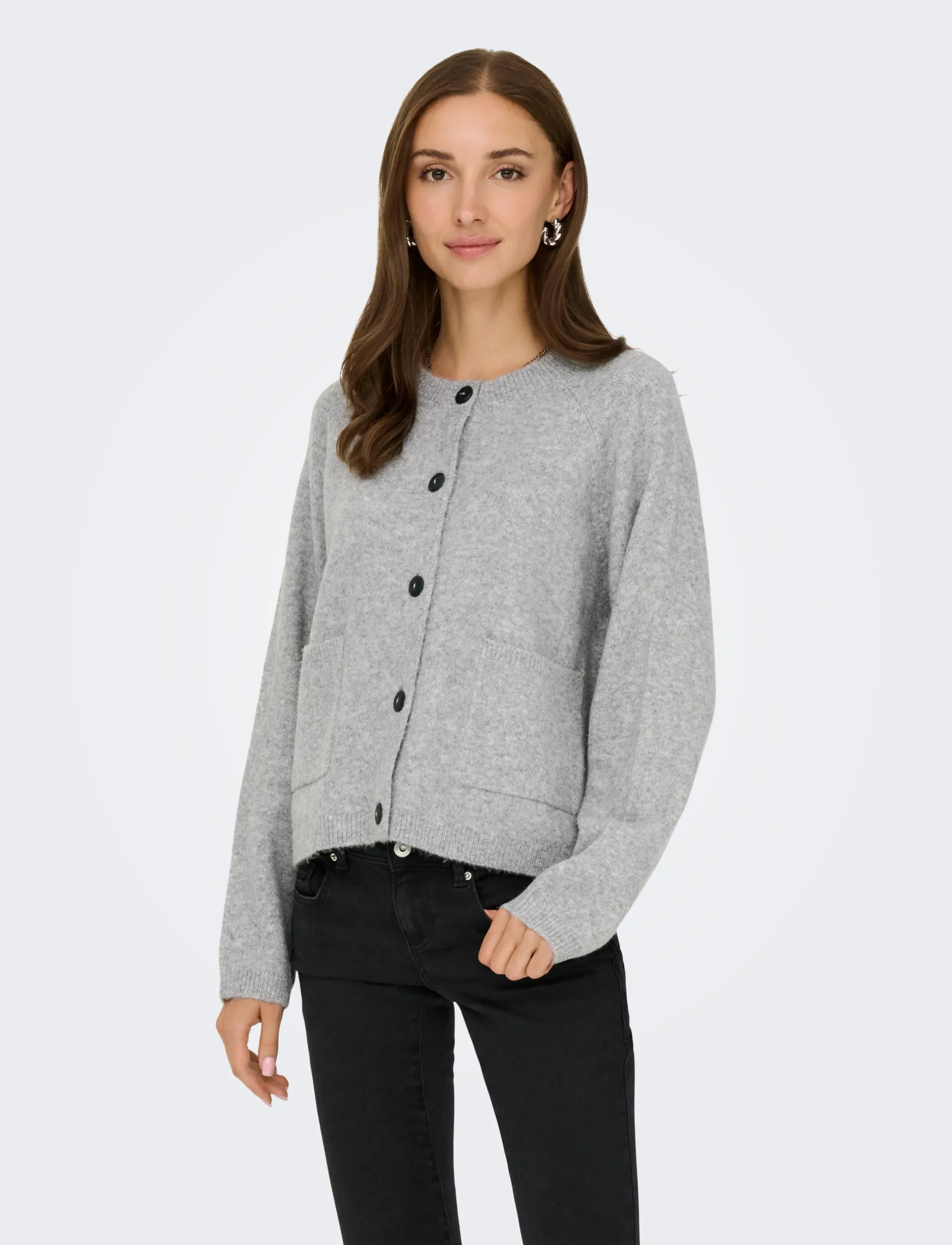 ONLY Onlpiemonte L/S Cardigan Knt Noos, S, Knitwear, Grau - Cardigans, Frauen