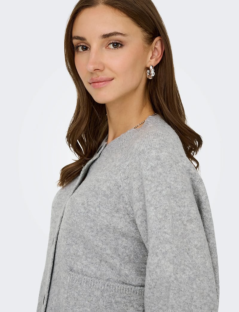 ONLY - ONLPIEMONTE L/S CARDIGAN KNT NOOS - cardigans - light grey melange - 4