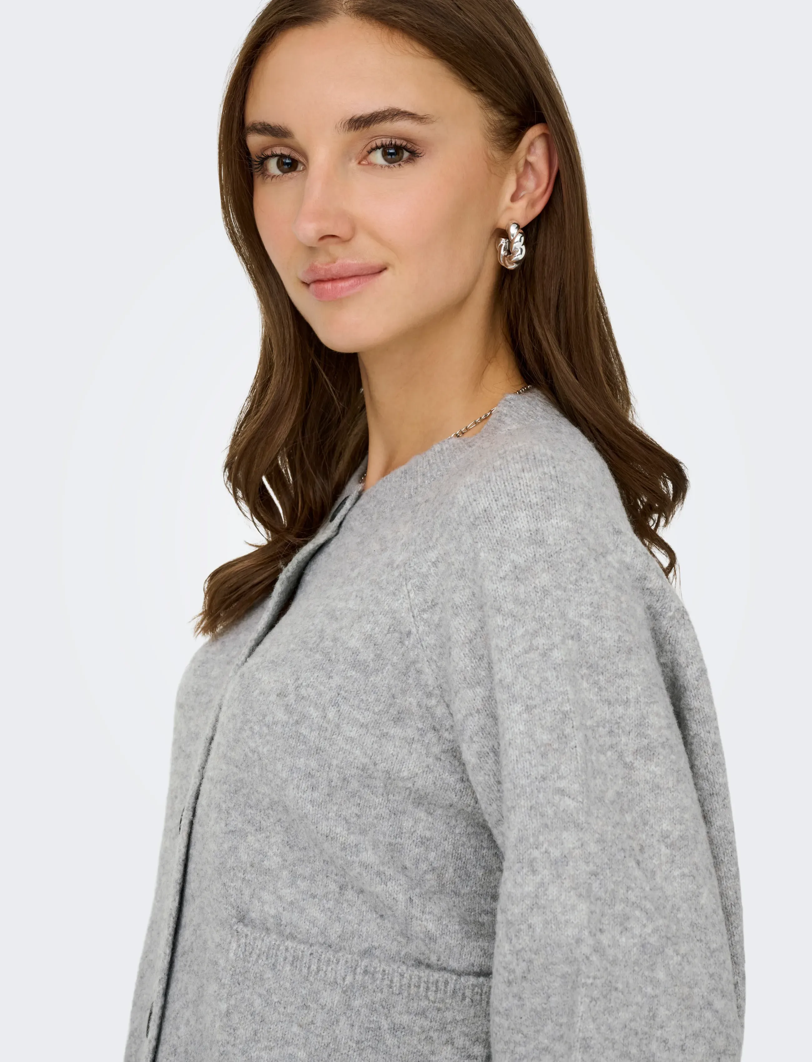 ONLY - ONLPIEMONTE L/S CARDIGAN KNT NOOS - cardigans - light grey melange - 4