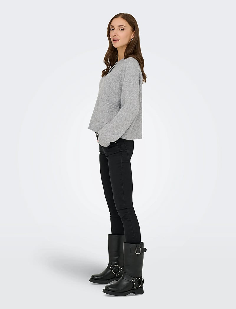 ONLY - ONLPIEMONTE L/S CARDIGAN KNT NOOS - cardigans - light grey melange - 5